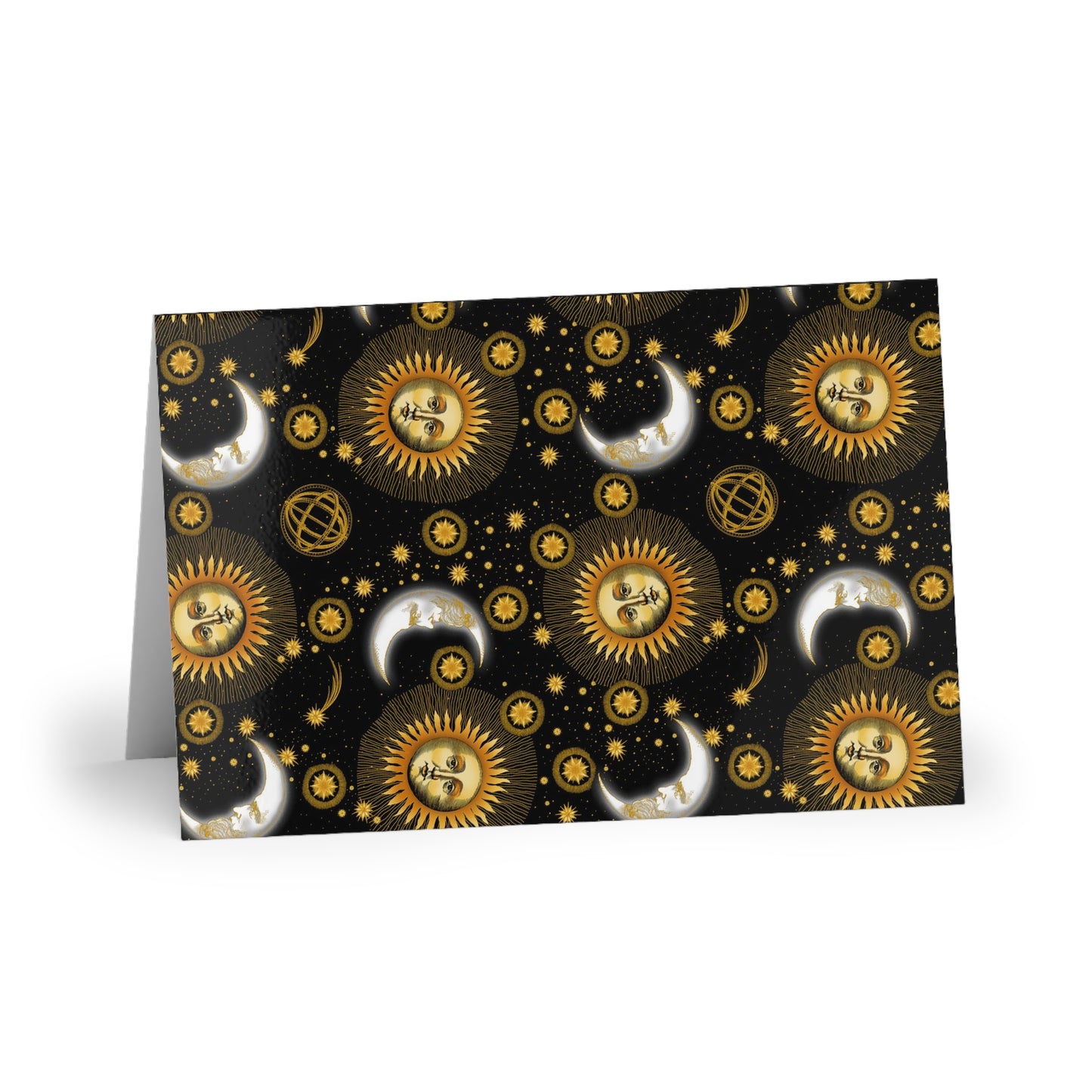NOTE CARDS: CELESTIAL [Suns and Moons-Black]