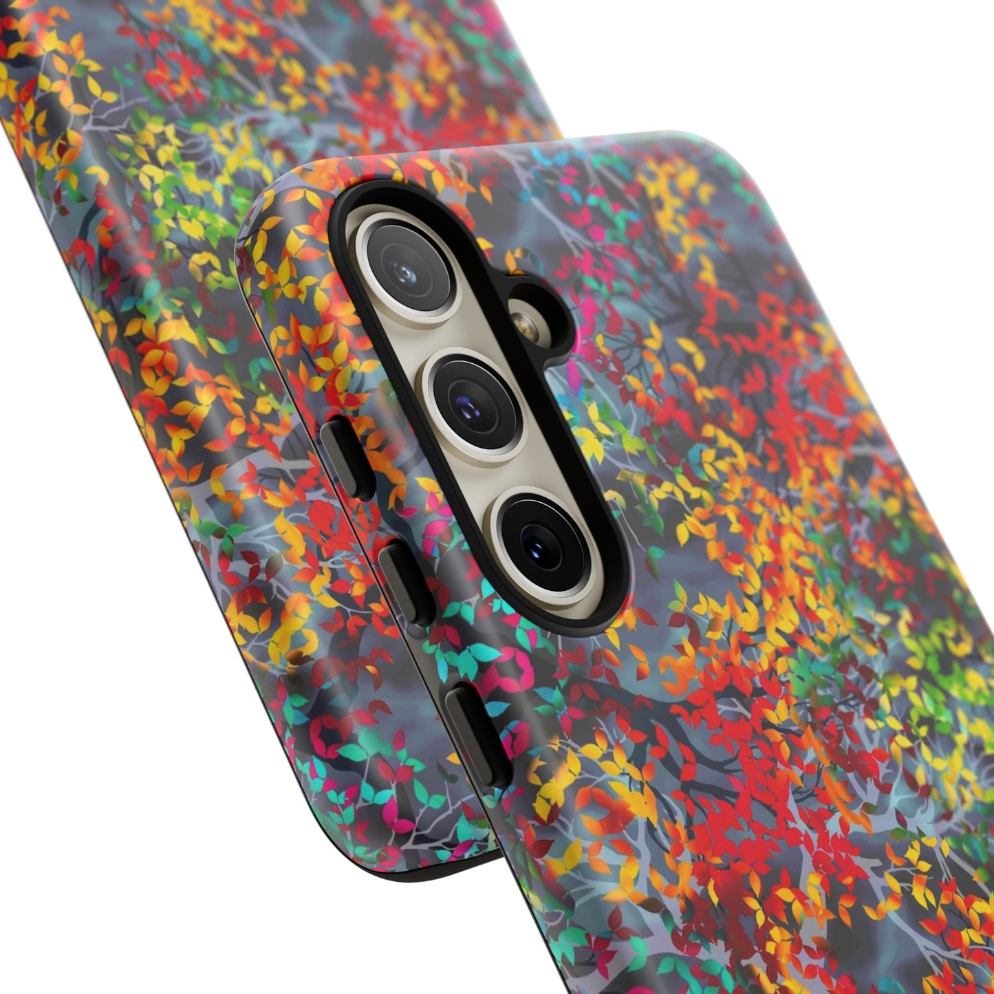 Samsung Galaxy Series Tough Case-Phone Case: Dreamscapes [Multi-Colored Leaves-Dark]