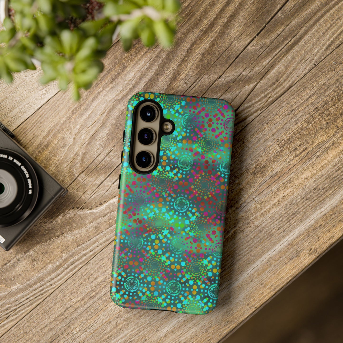 Samsung Galaxy Series Tough Case-Phone Case: Dreamscapes [Teal Green Kaleidoscope]