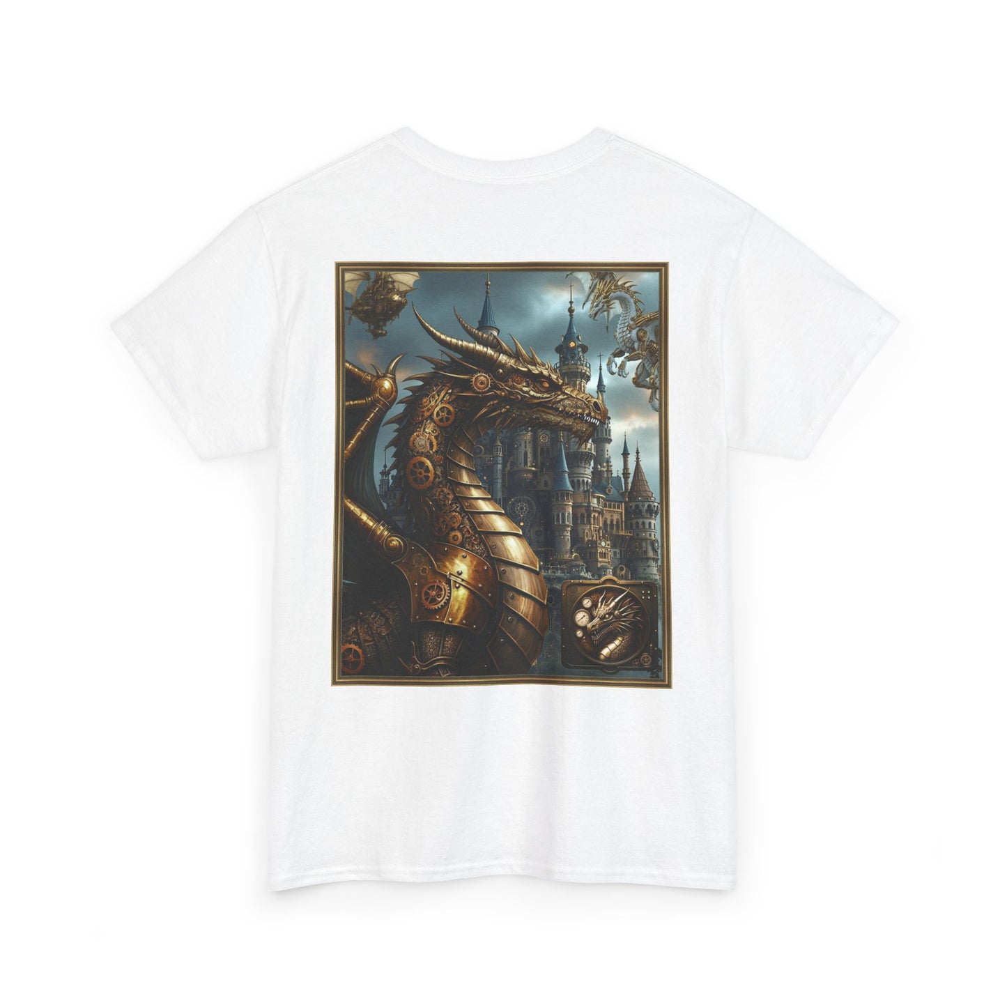 Dragon Crest T‑Shirt — Steampunk Dragon Fantasy Graphic Tee