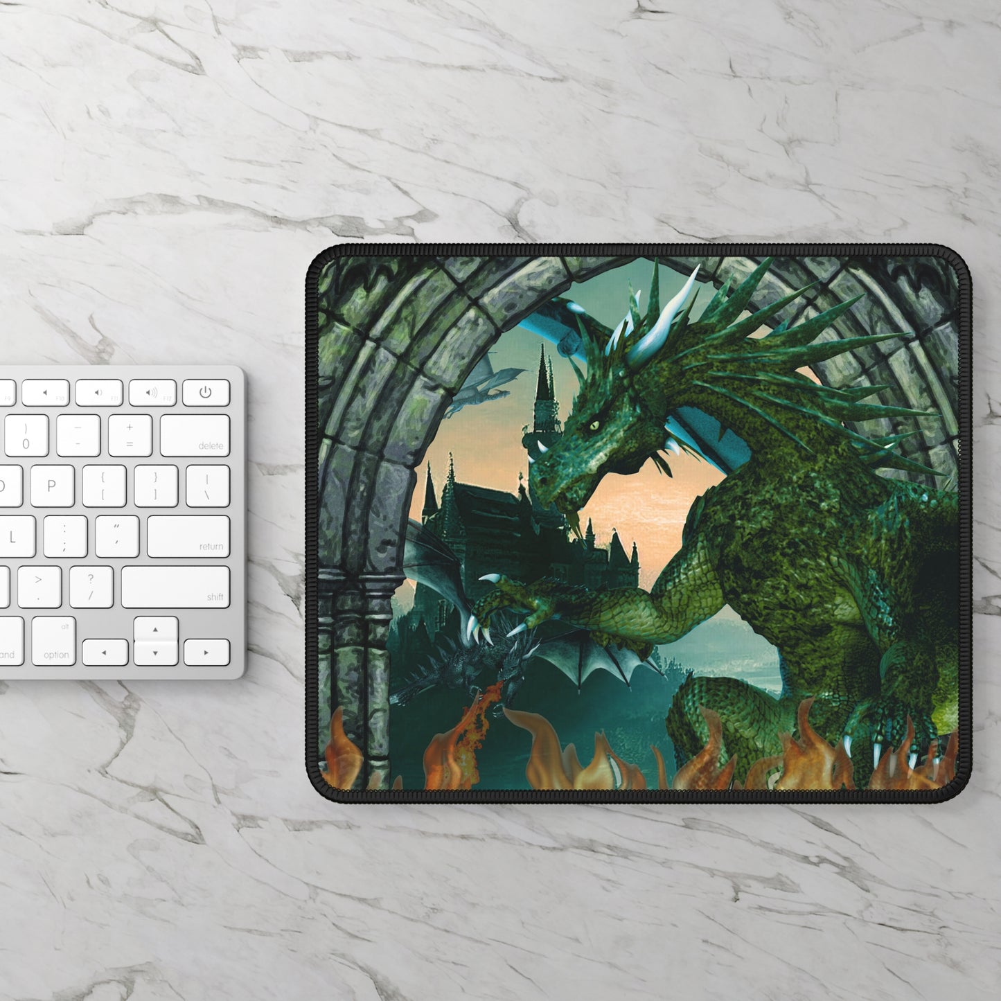 Mouse Pad-Gaming;  9x7:  Emerald Dragon [Dagon Panel]
