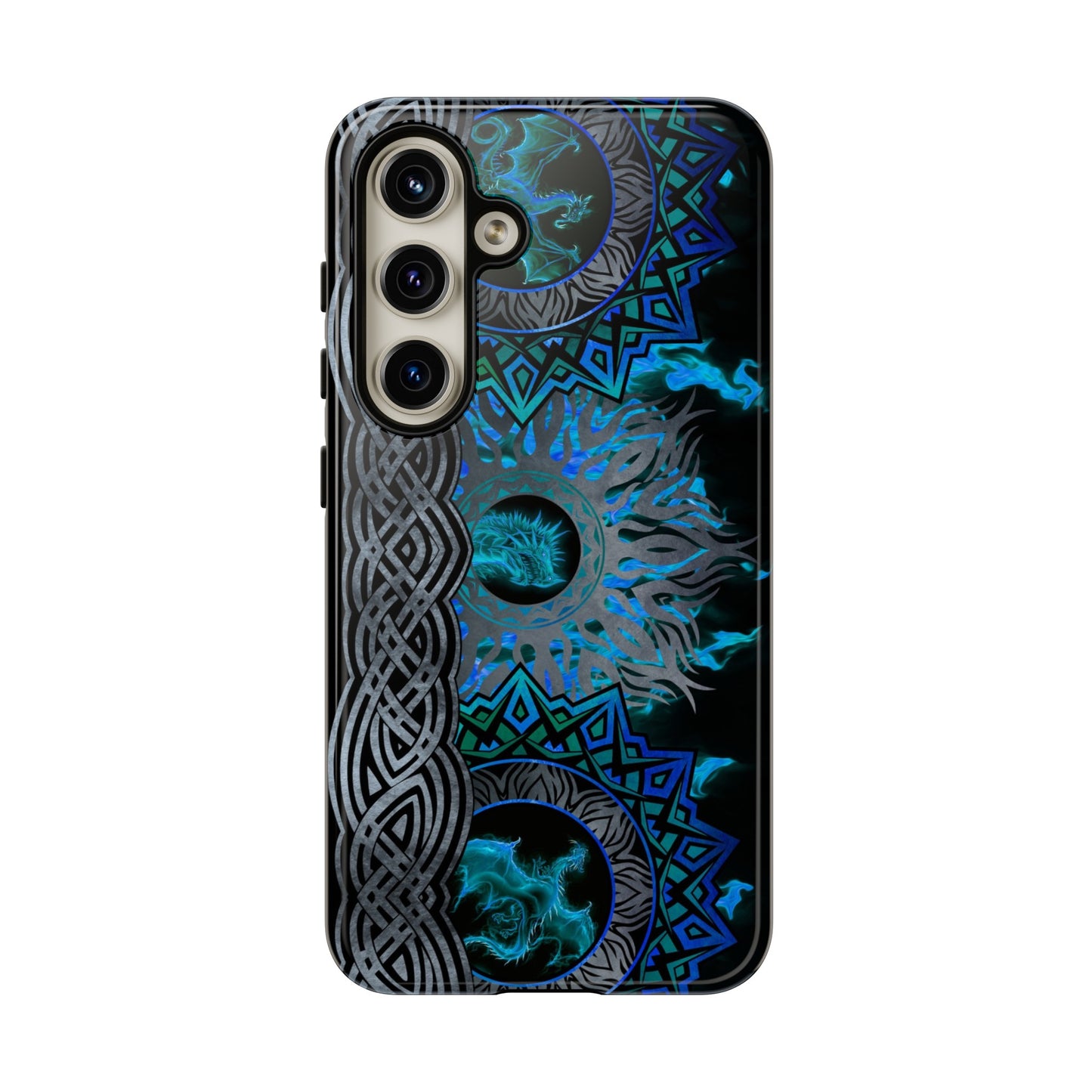 Samsung Galaxy Series Tough Case-Phone Case: Dragons [Blue Fury]