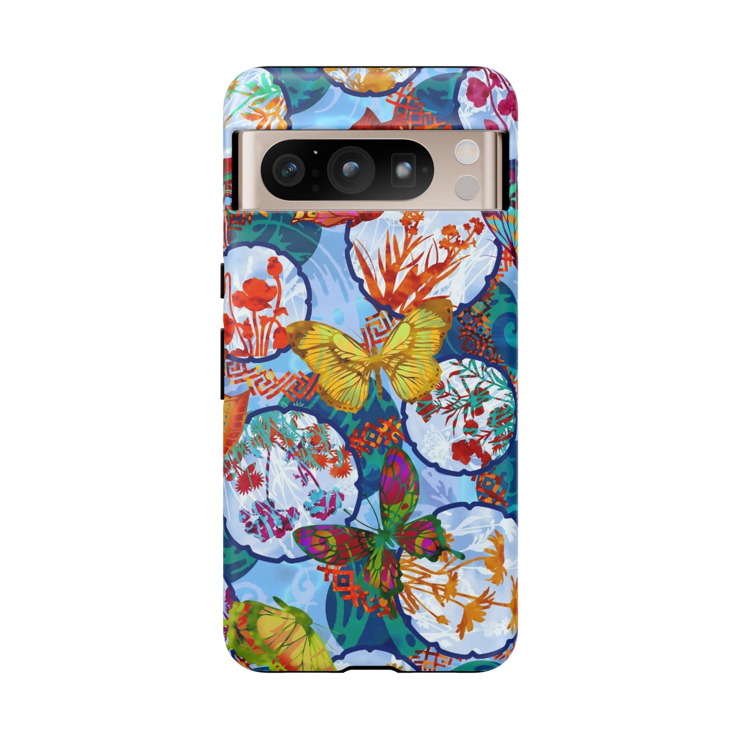 Android Google Pixel (Series) Tough Case-Phone Case:  Dreamscapes [Light Blue Butterflies]