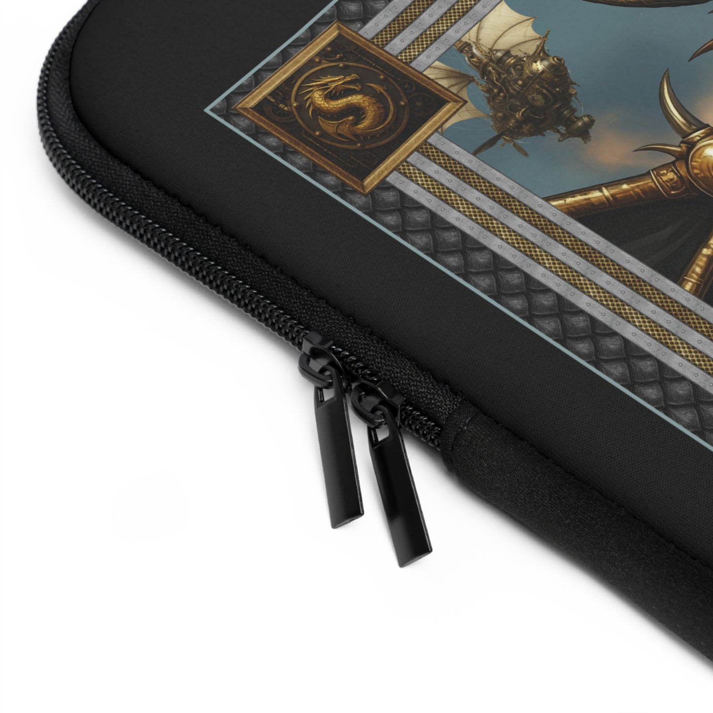 Laptop Sleeve (Sizes:  13", 15", 17"):  Steampunk Dragons [Dragon Head]