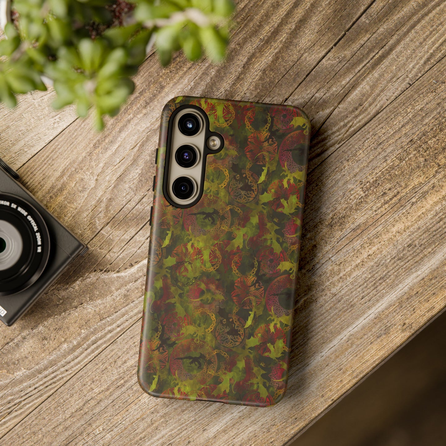 Samsung Galaxy Series Tough Case-Phone Case: Dragons [Green Panel]