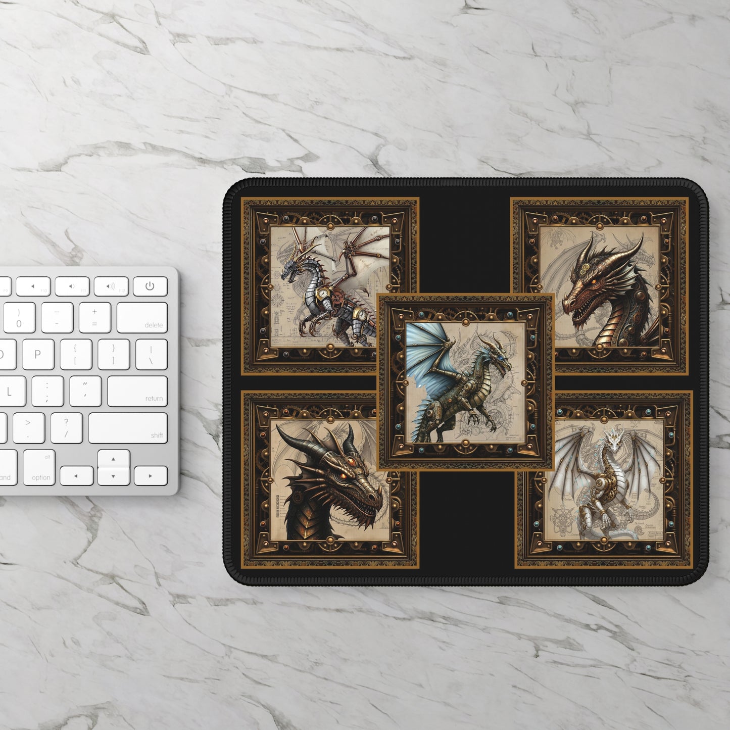 Mouse Pad-Gaming;  9x7:  Steampunk Dragon [Dagon-Profiles]