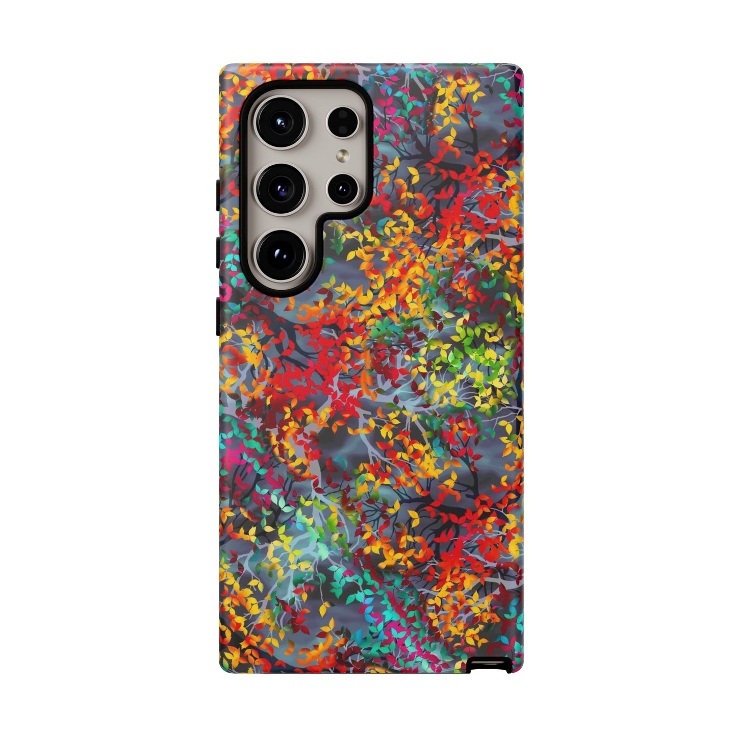 Samsung Galaxy Series Tough Case-Phone Case: Dreamscapes [Multi-Colored Leaves-Dark]