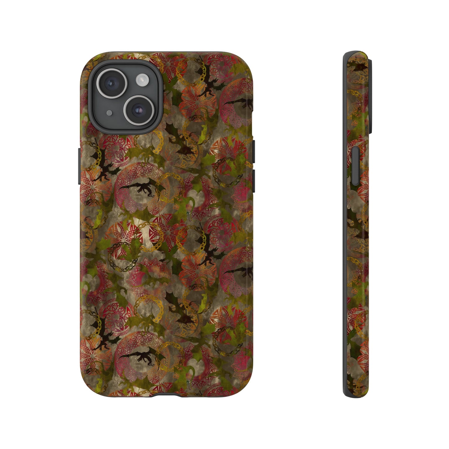 Apple I-Phone 15 Tough Case-Phone Case:  Dreamscapes [Bright Flowers]