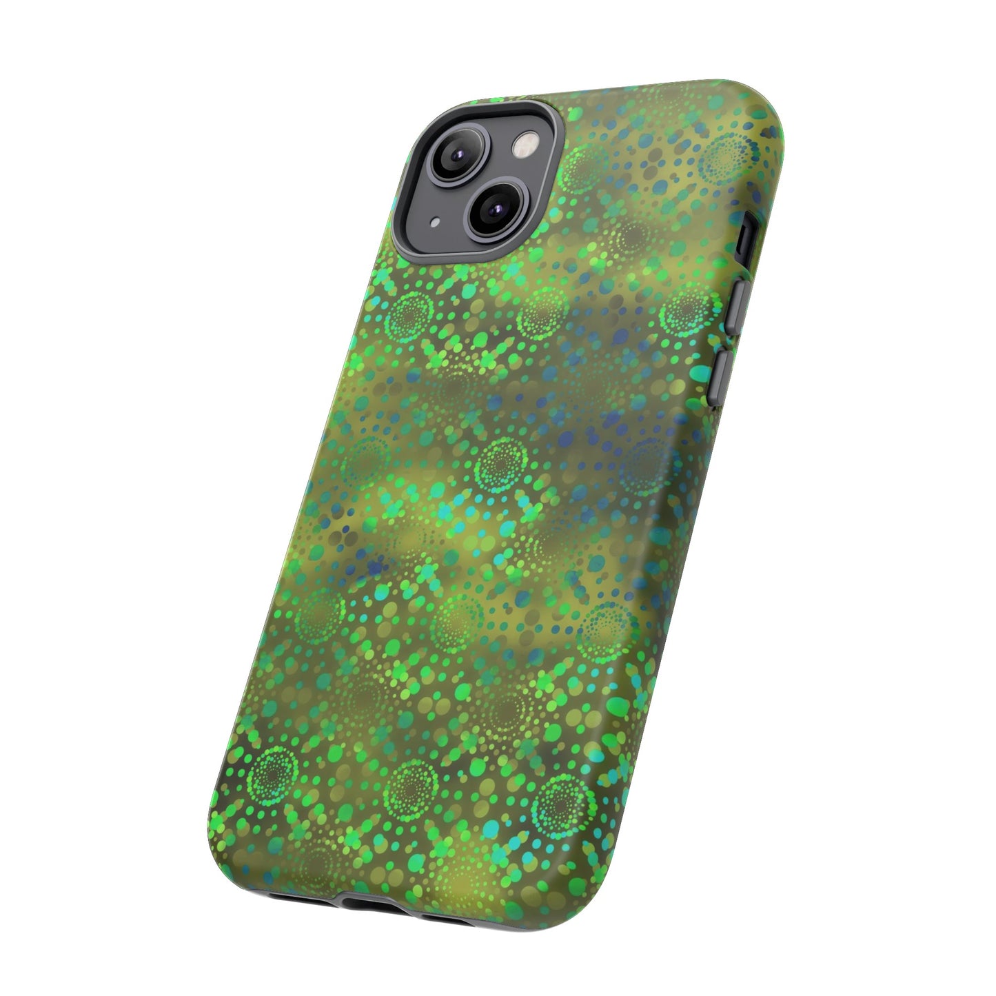 Apple I-Phone 14 (Series)-Tough Case-Phone Case: Dreamscapes [Green Kaleidoscopes]