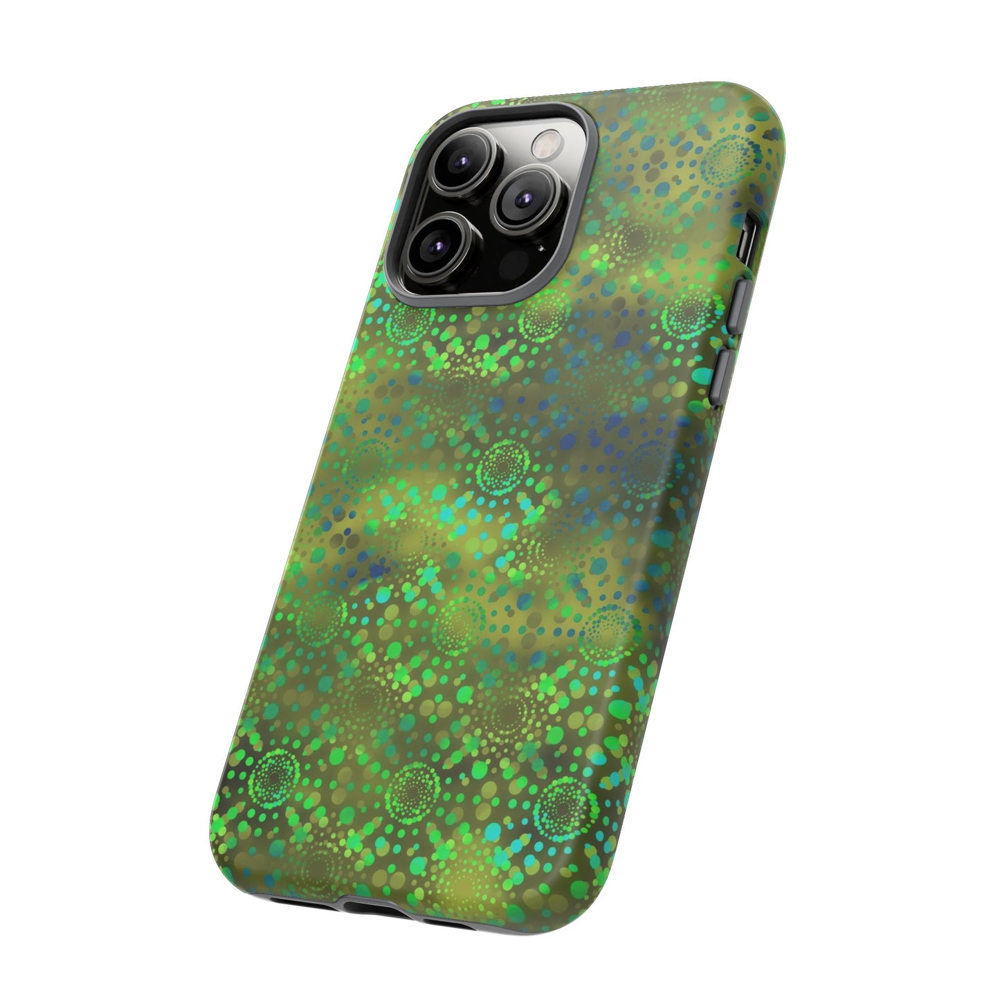 Apple I-Phone 14 (Series)-Tough Case-Phone Case: Dreamscapes [Green Kaleidoscopes]