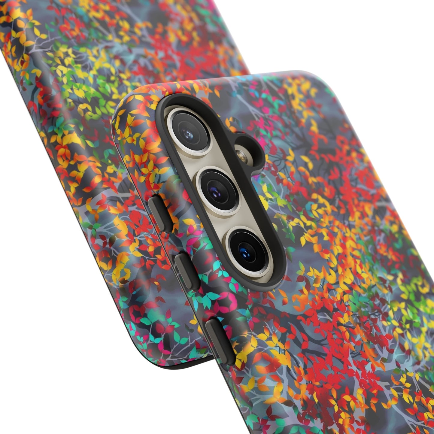 Samsung Galaxy Series Tough Case-Phone Case: Dreamscapes [Multi-Colored Leaves-Dark]