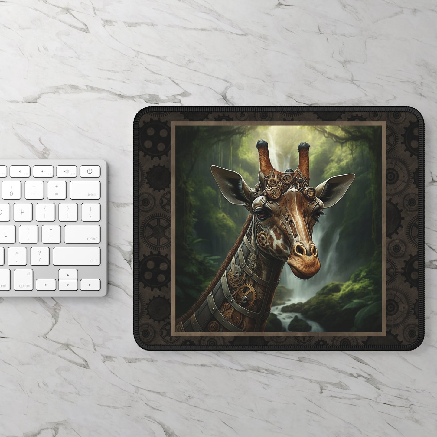 Mouse Pad-Gaming;  9x7:  Steampunk Menagerie [Giraffe]