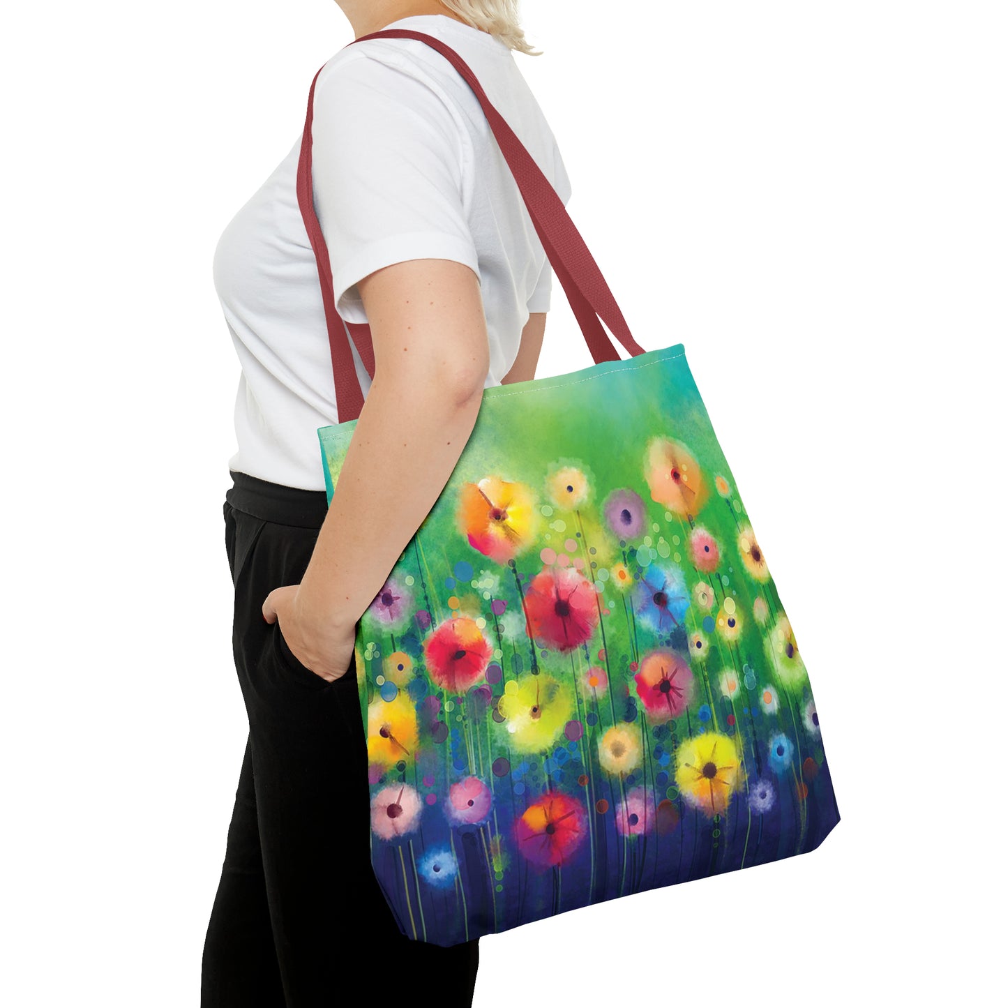 Tote Bag:  large-18x18;  "Year of Art" [Flowers in Field]
