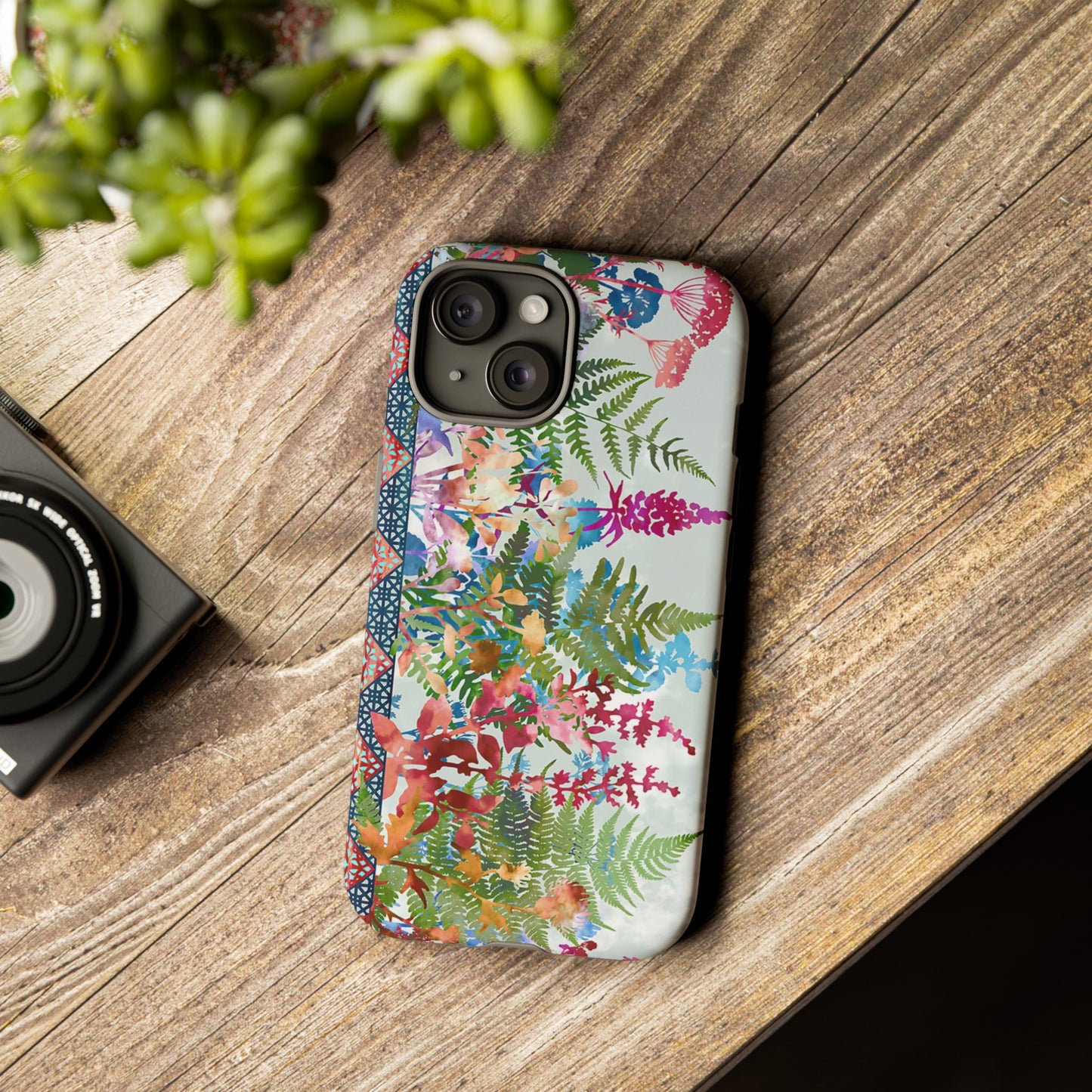 Apple I-Phone 15 (Series) Tough Case-Phone Case:  Haven [Lite Blue Border]