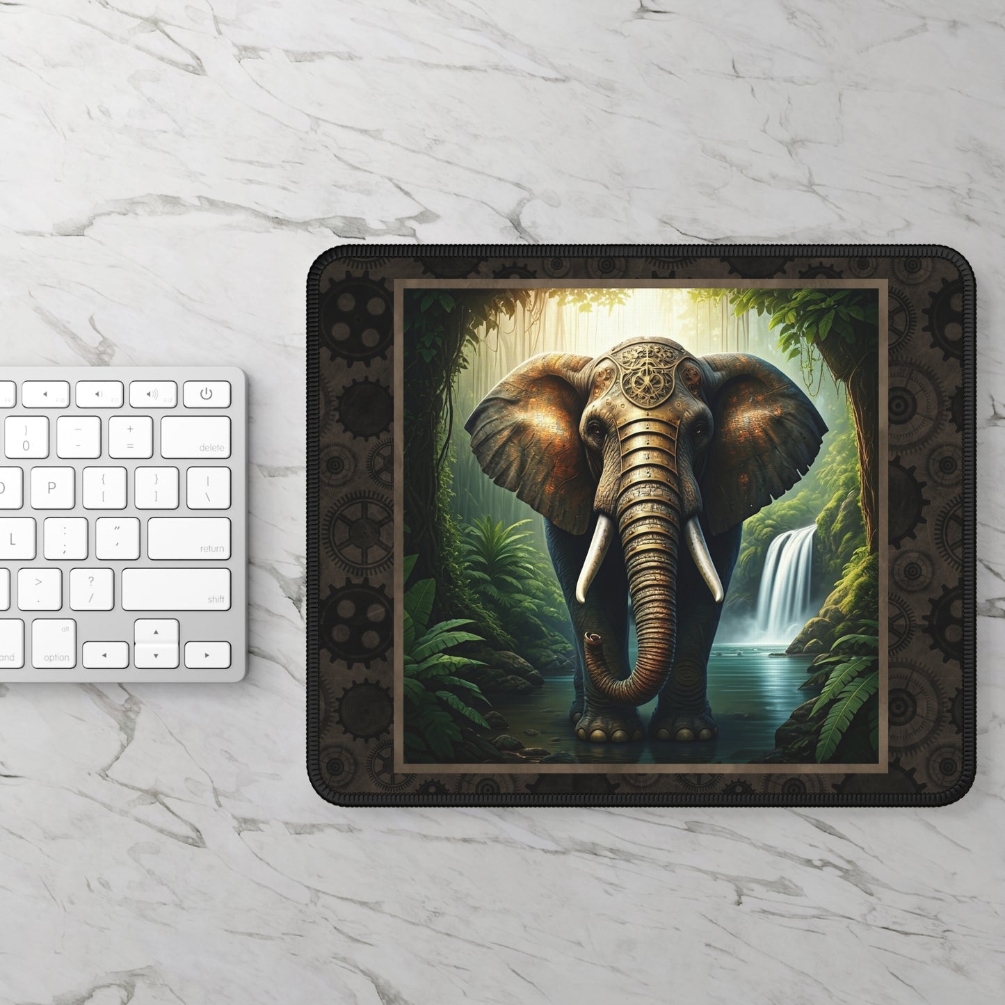 Mouse Pad-Gaming;  9x7:  Steampunk Menagerie [Elephant]