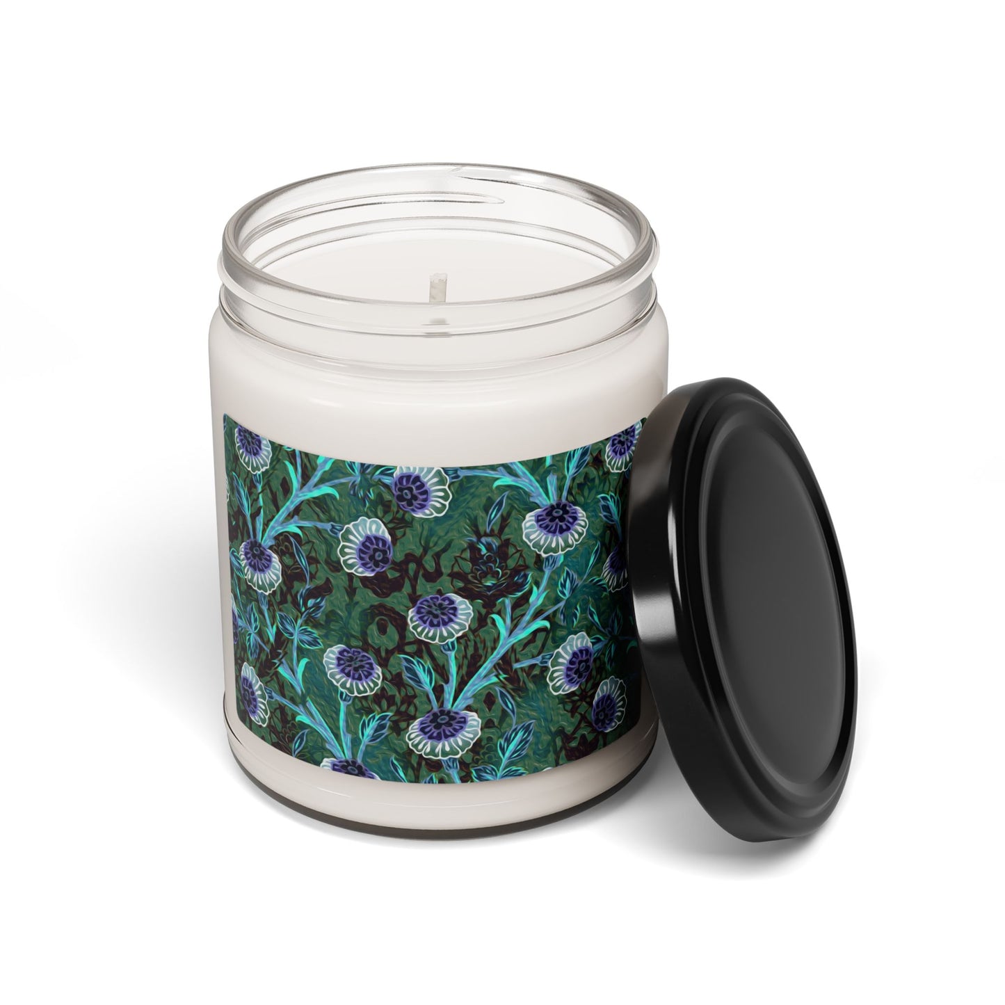 Scented Soy Candle:  Pastiche [Teal/Purple Dandelions]