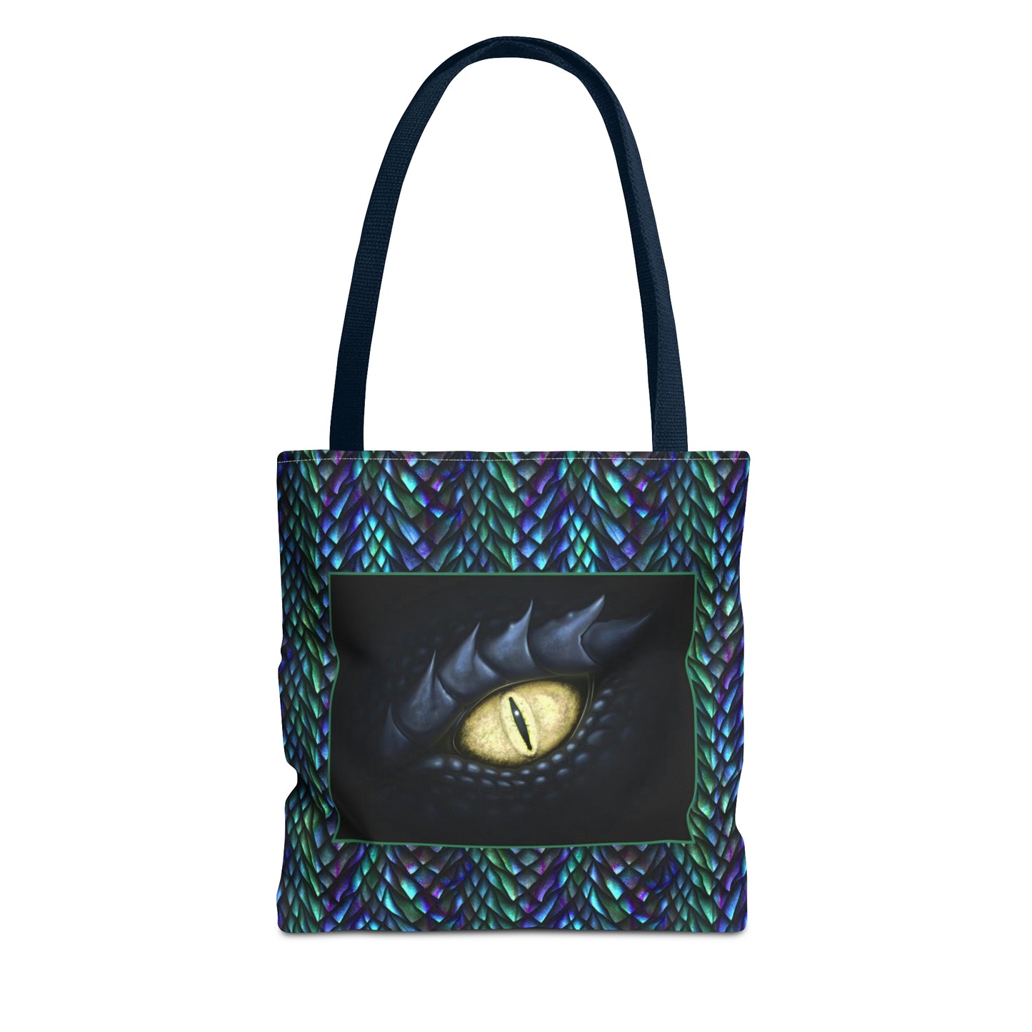 Tote Bag: large-18x18; "Dragons" [Sheen Scales 1-Black Eye W/White]