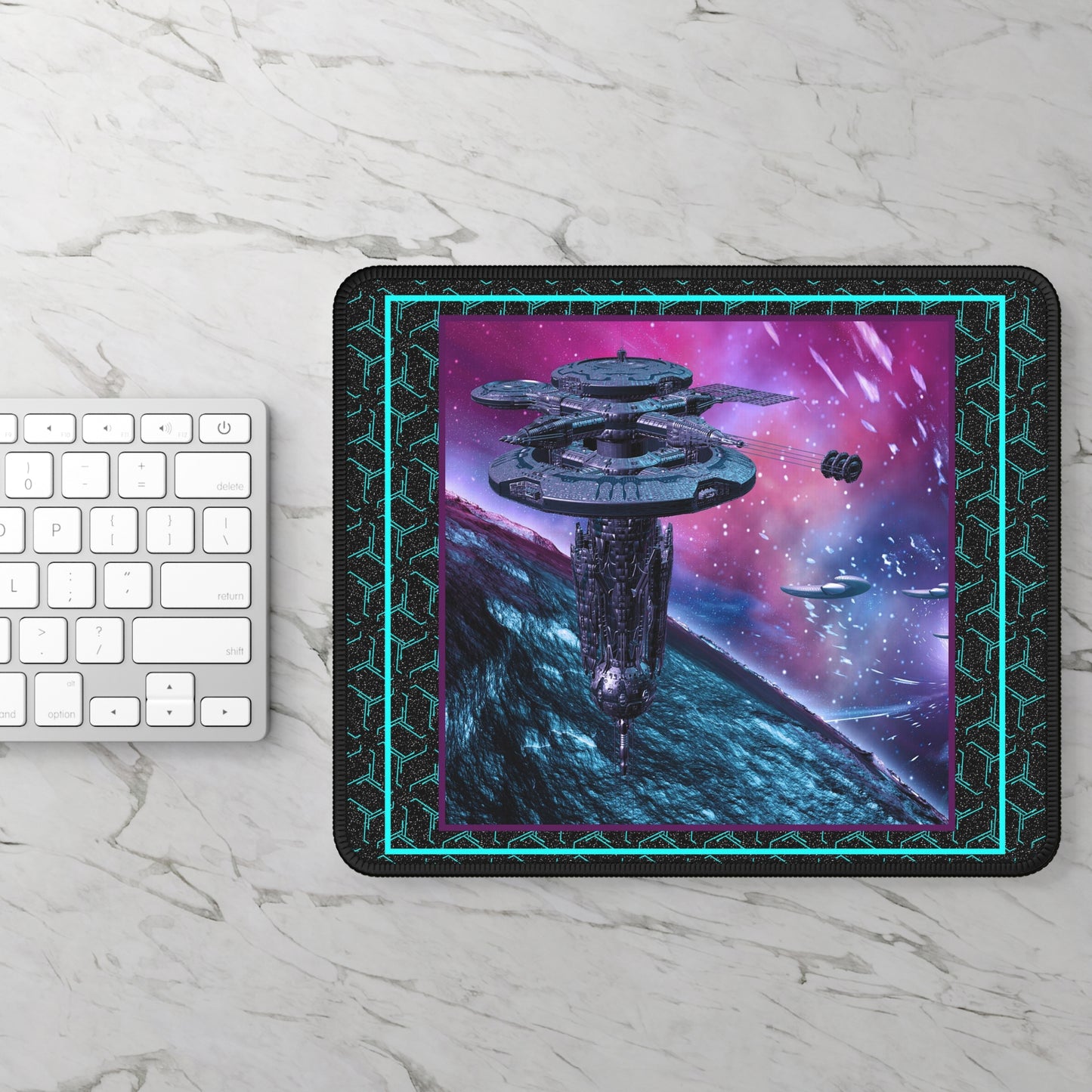 Mouse Pad-Gaming;  9x7 - "Sci-Fi" [Space Station]