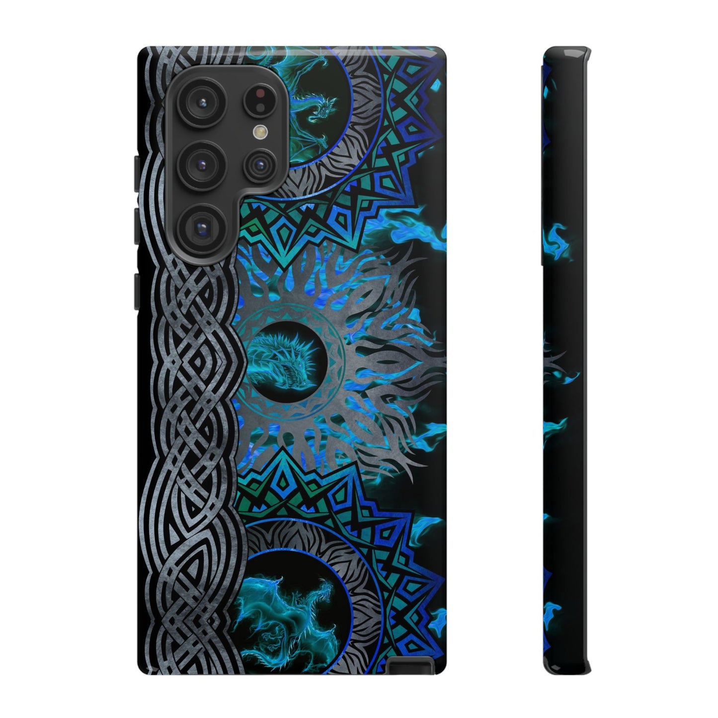 Samsung Galaxy S22 - Tough Case-Phone Case:  Dragons [Blue Fury]