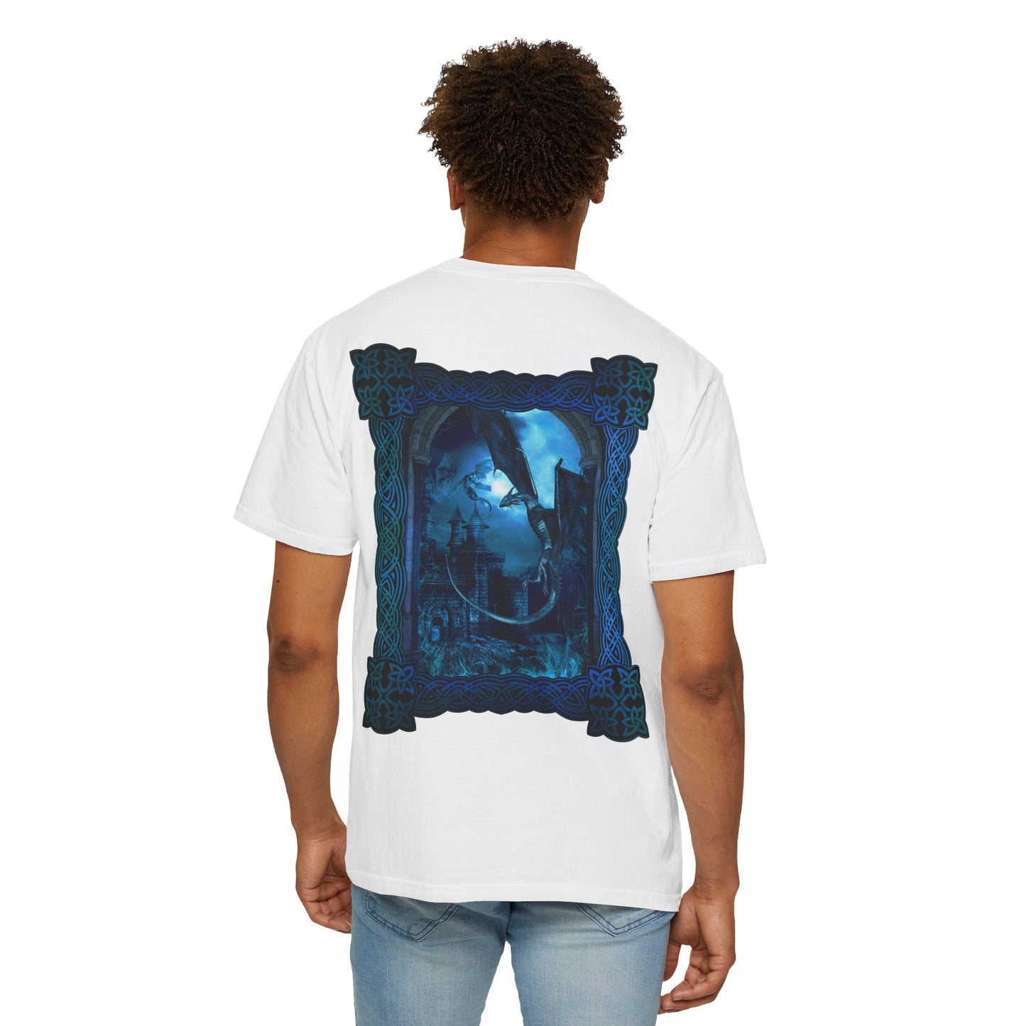 Unisex Heavy Cotton Tee:  "Dragons" [Blue Fury]