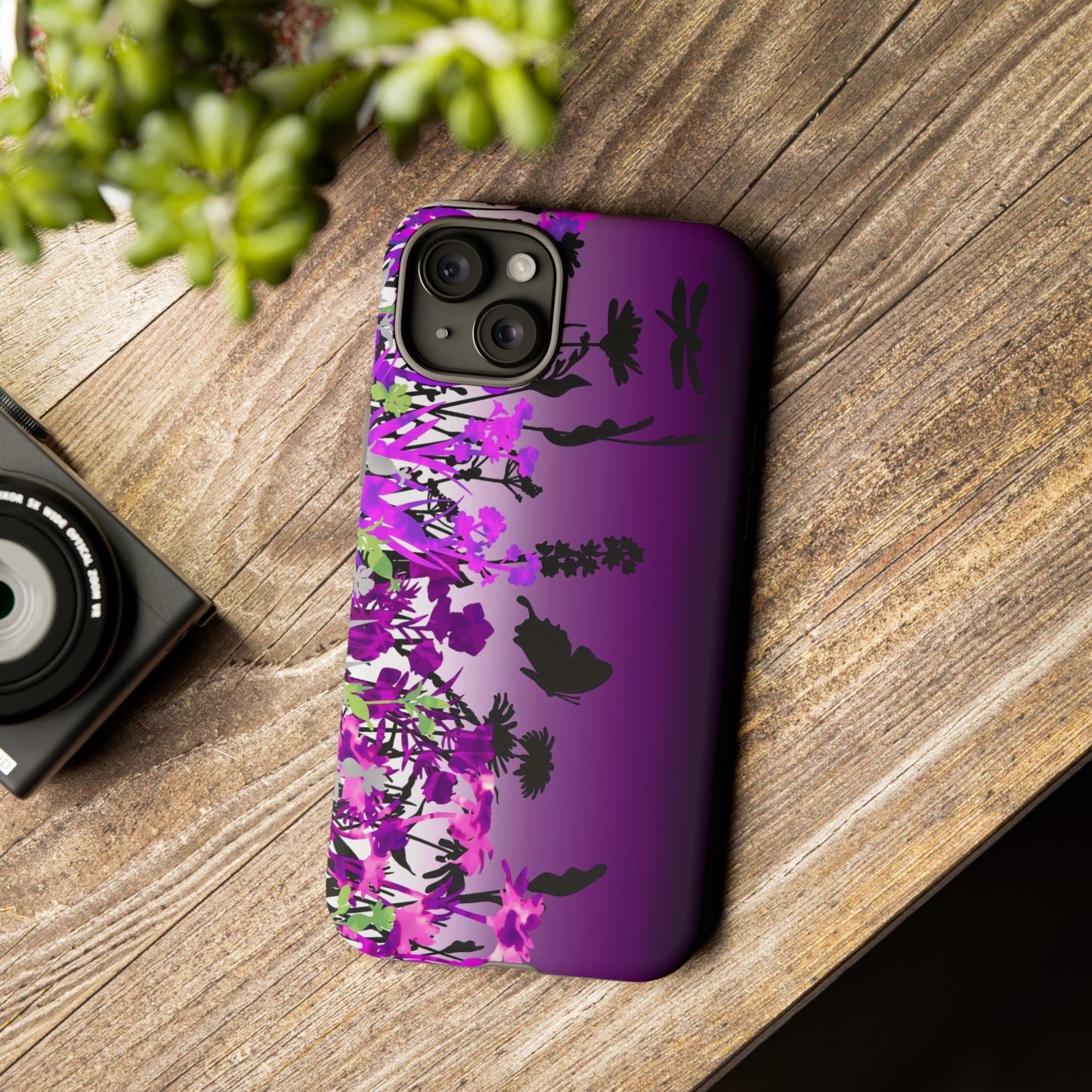 Apple I-Phone 15 (Series)-Tough Case-Phone Case:  Dreamscapes [Bright Purple Border]