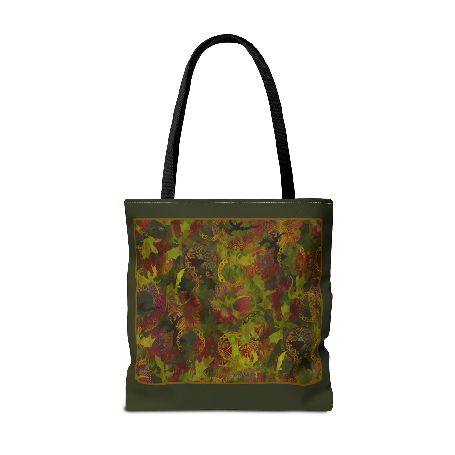 Tote Bag:  large-18x18;  "Dragons" [Green Panel]