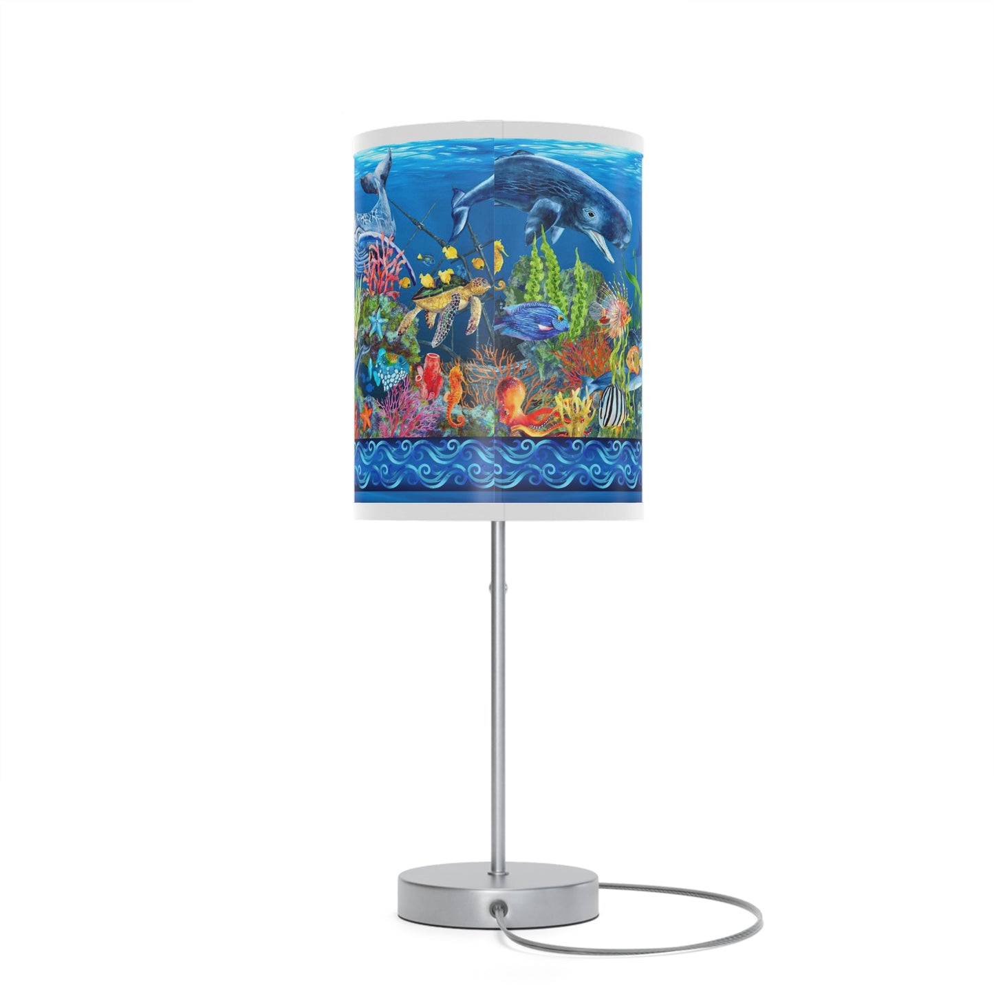 Table Lamp: Silver W/Black/Whitte/Grey Trim; The Sun, The Moon, and The Stars [Sun Panel]