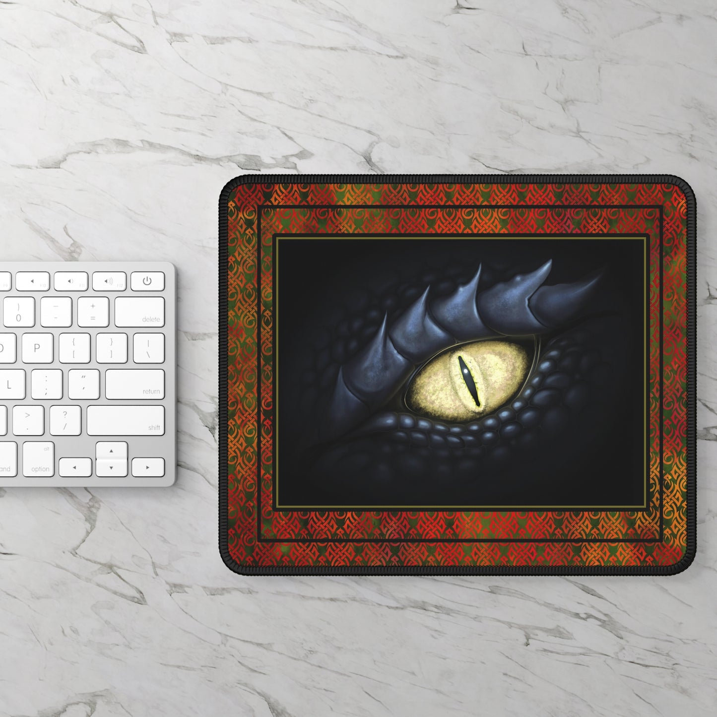 Mouse Pad-Gaming;  9x7 - "Dragons" [Fire Red-Black Eyel]