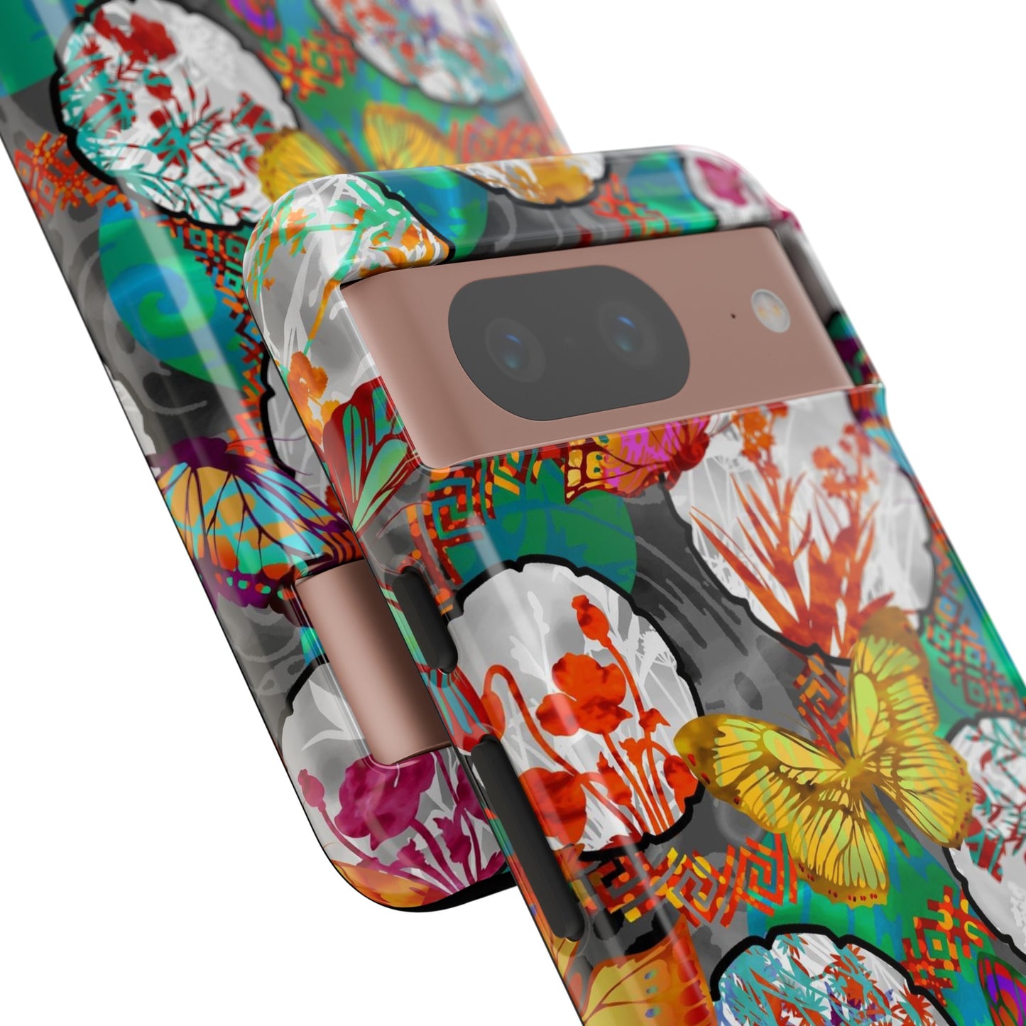Android Google Pixel (Series) Tough Case-Phone Case:  Dreamscapes [Green Butterflies]