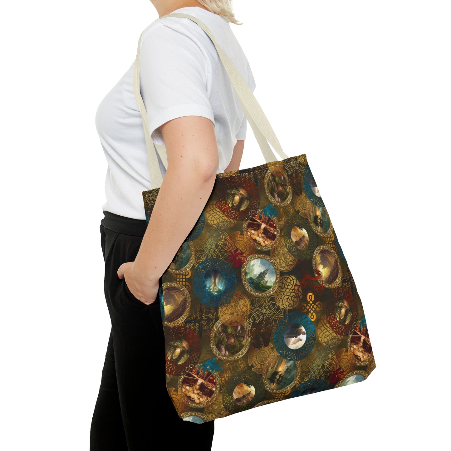 Tote Bag:  large-18x18;  "Legendary Journeys" [Circles Panel]