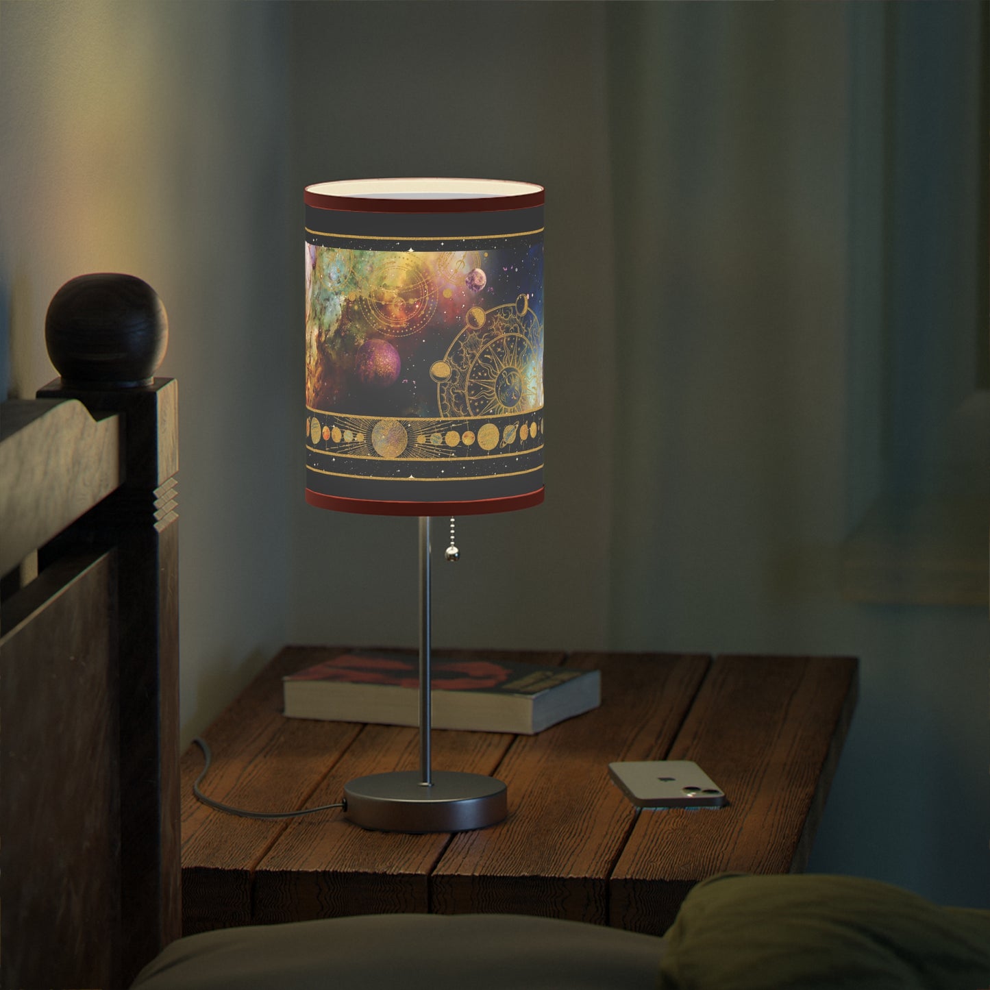Table Lamp: Silver Base; "Cosmos"