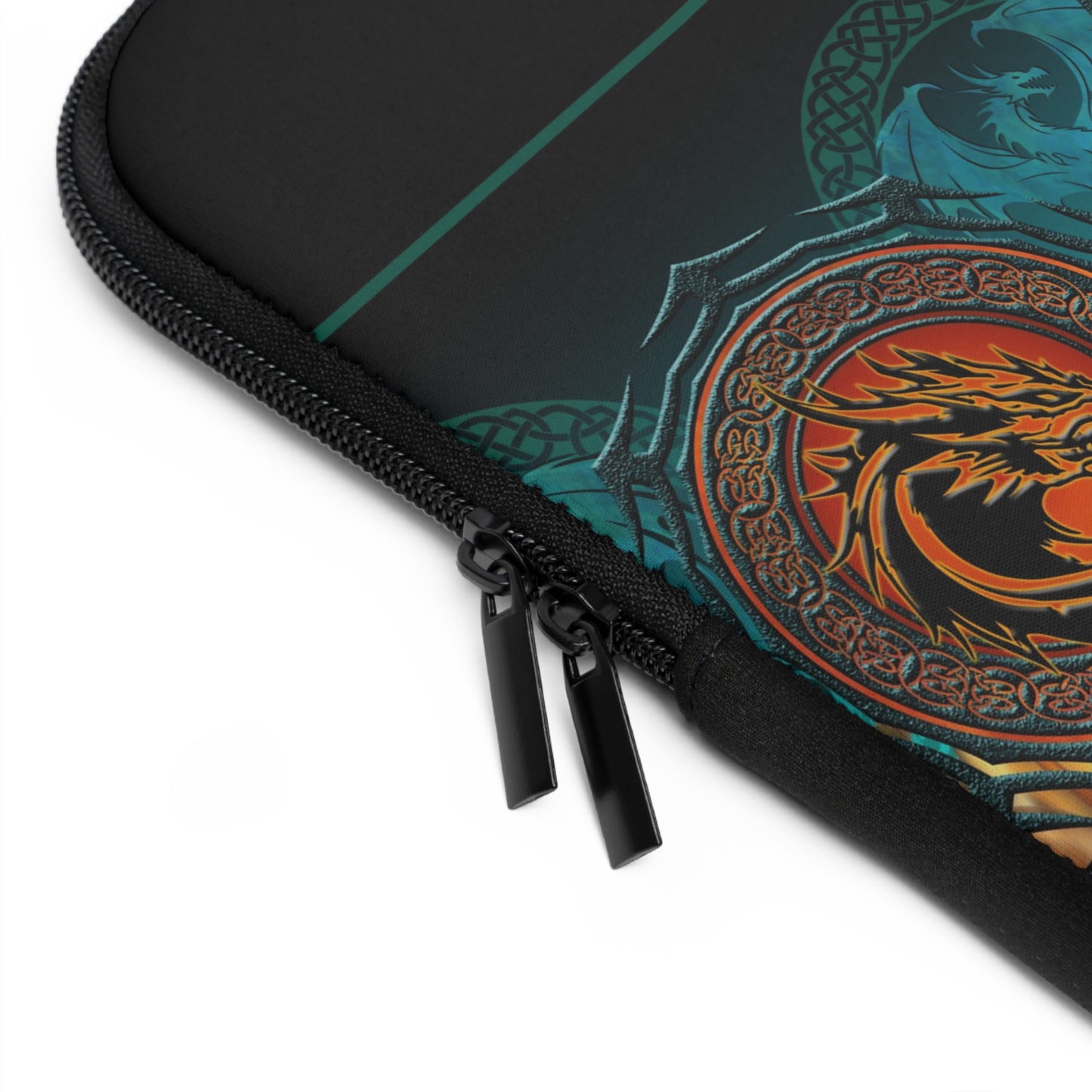 Laptop Sleeve  (Multiple Sizes): Emerald Dragons [Dragon Border]