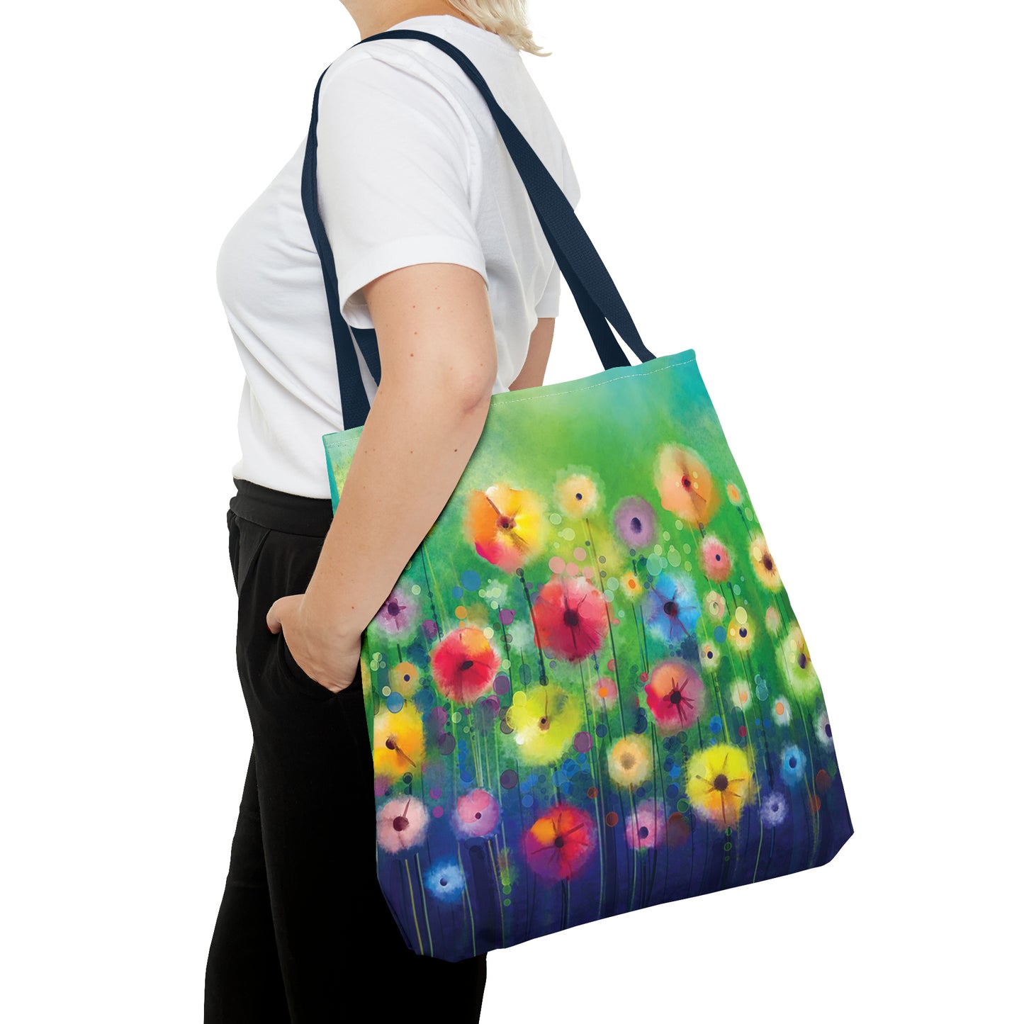 Tote Bag:  large-18x18;  "Year of Art" [Flowers in Field]