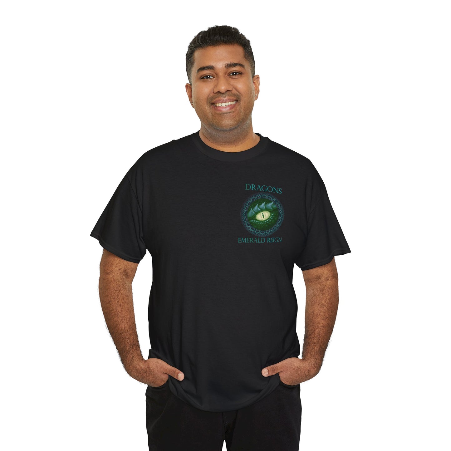 Dragon Eye Graphic Tee — "Dragons: Emerald Reign" Fantasy T‑Shirt