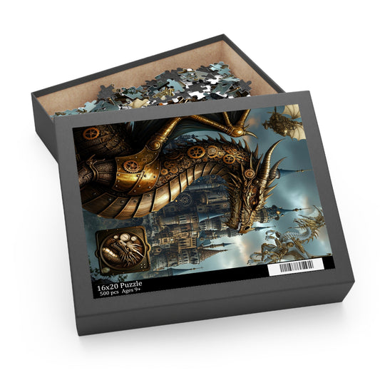 Jigsaw Puzzle (500 Pieces):  Steampunk Dragons [Panel]