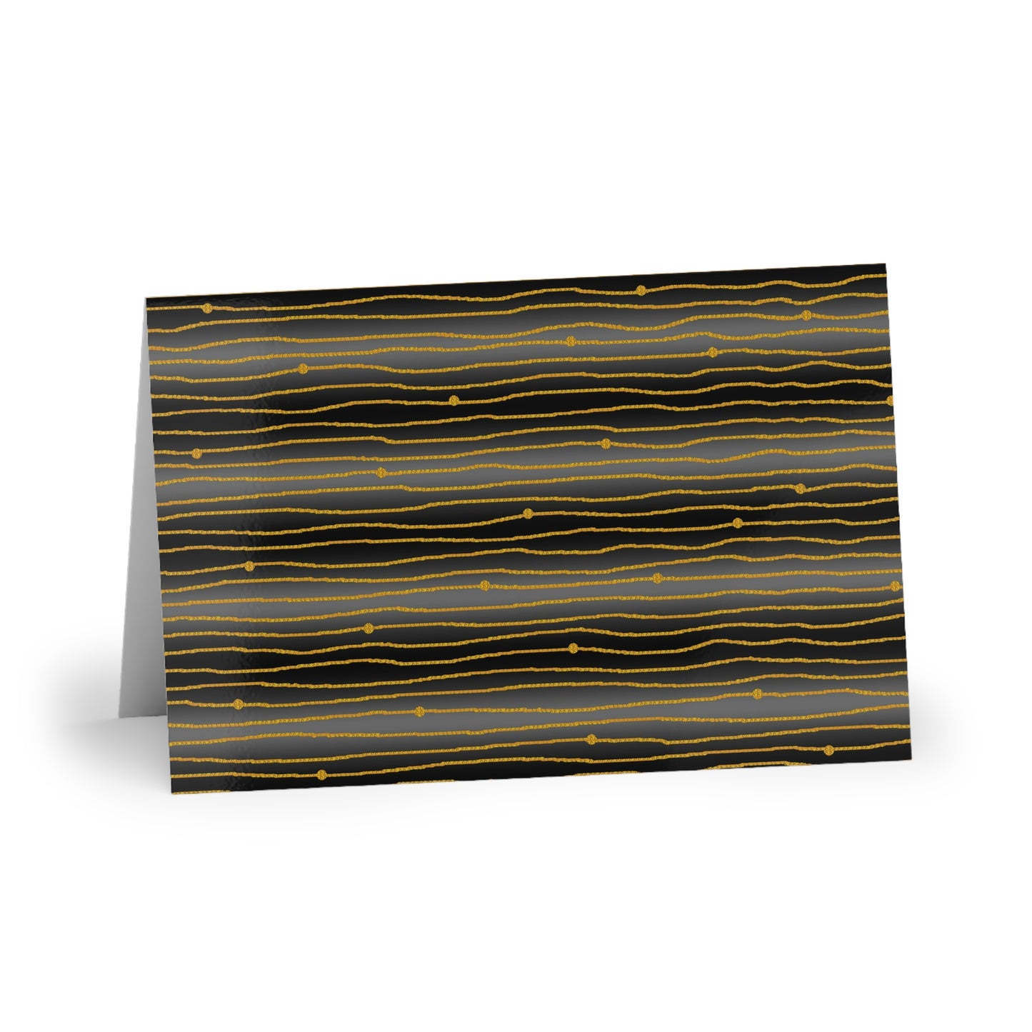 NOTE CARDS: CELSTIAL [STRIPES:  Black/Gold]