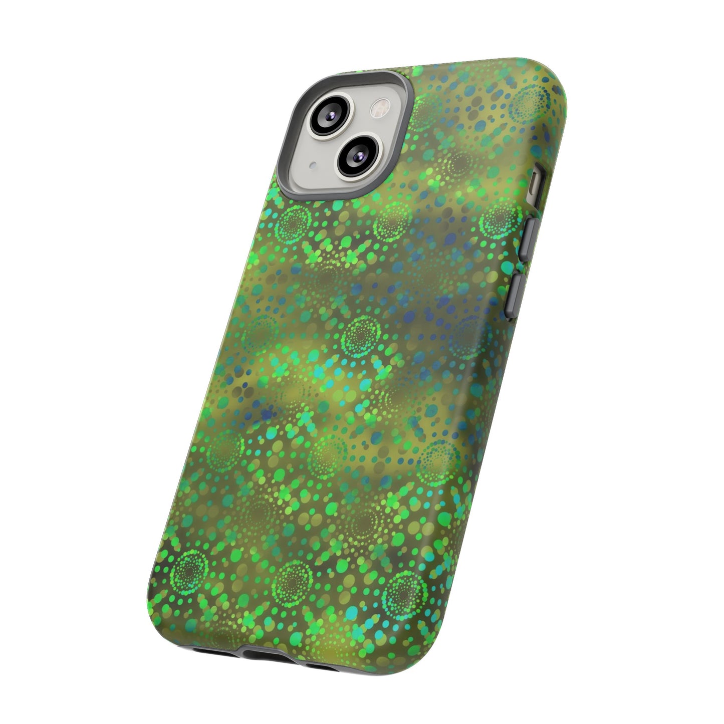 Apple I-Phone 14 (Series)-Tough Case-Phone Case: Dreamscapes [Green Kaleidoscopes]