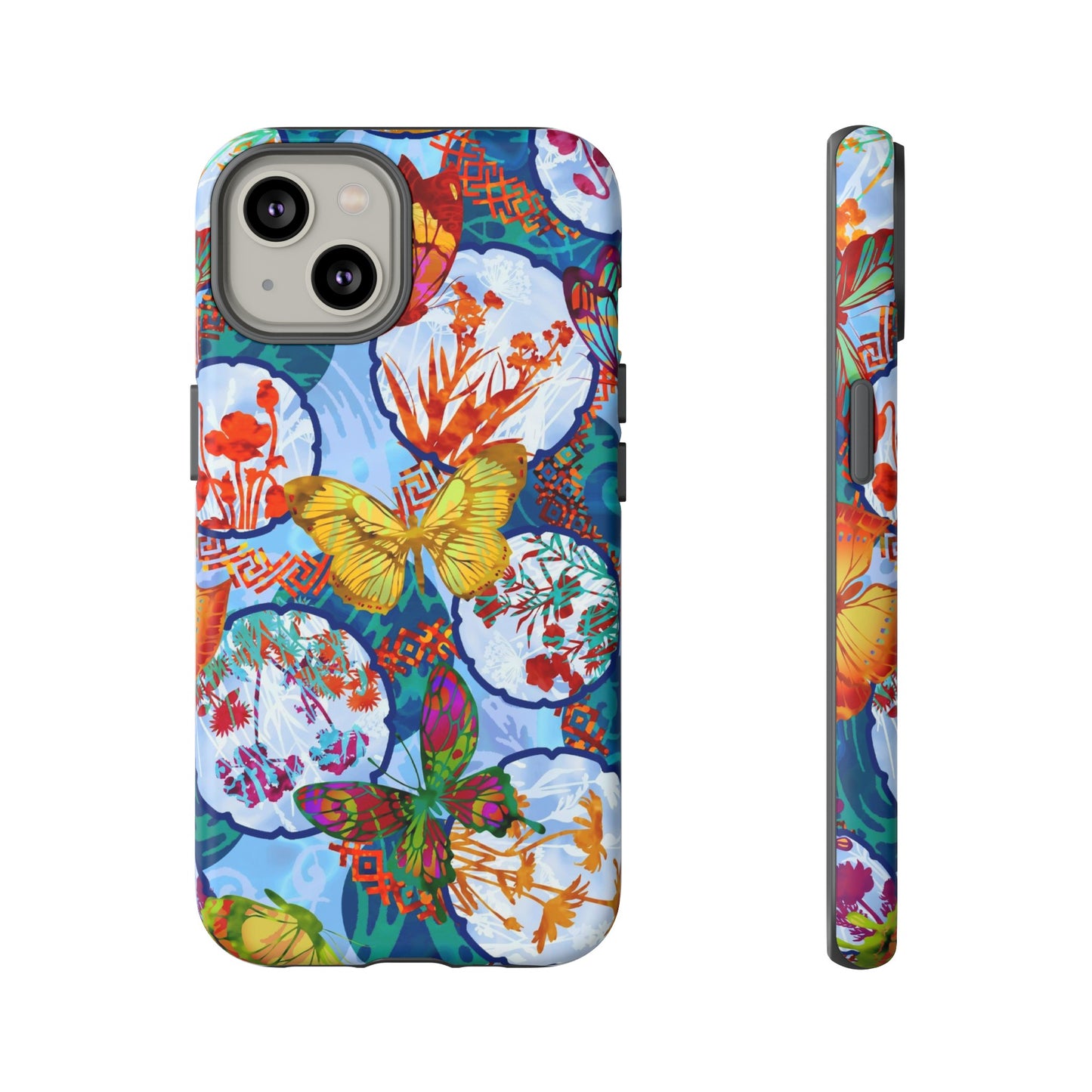 Apple I-Phone 14 (Series)-Tough Case-Phone Case: Dreamscapes [Light Blue Butterflies]