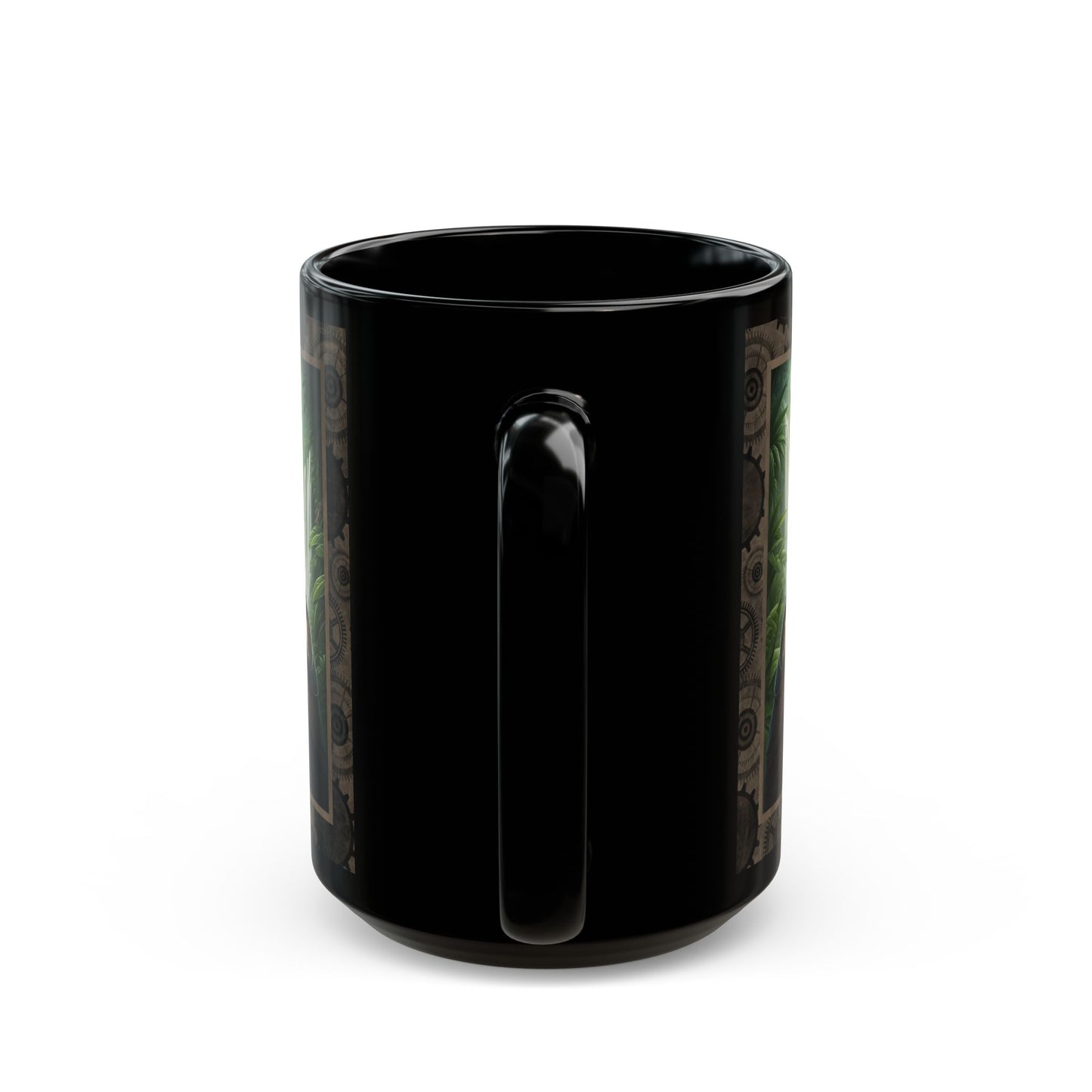 Black Mug-15oz:  "Steampunk Owl" Panel