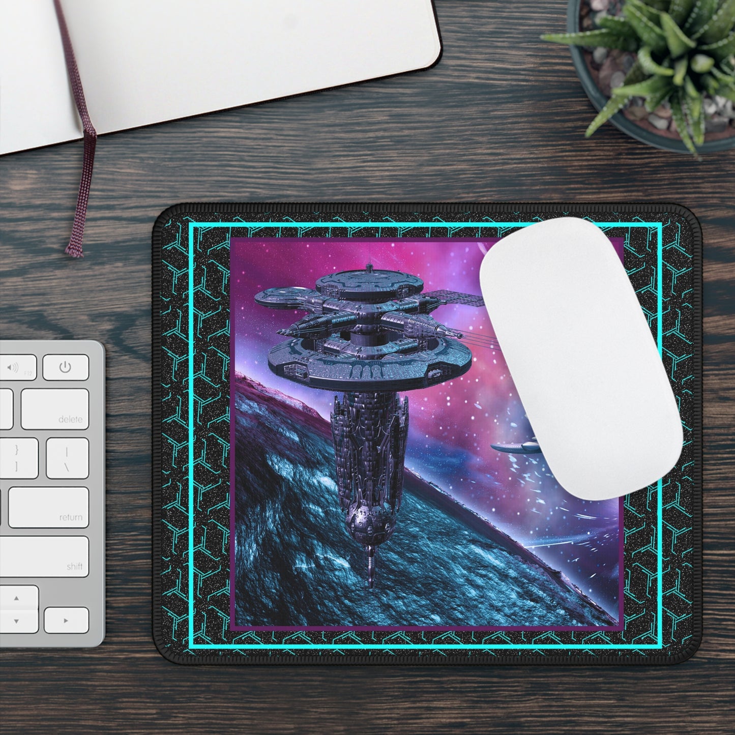 Mouse Pad-Gaming;  9x7 - "Sci-Fi" [Space Station]