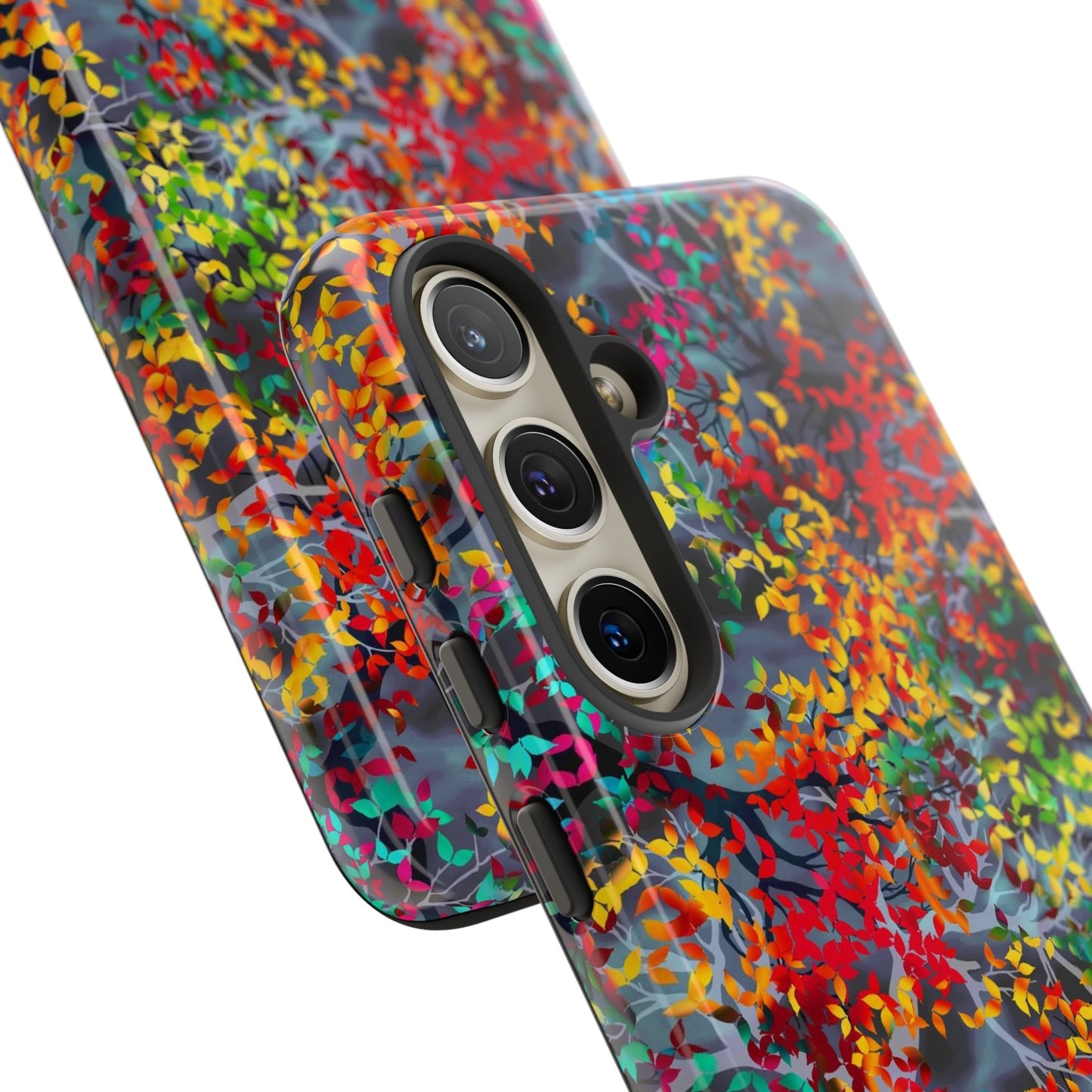 Samsung Galaxy Series Tough Case-Phone Case: Dreamscapes [Multi-Colored Leaves-Dark]