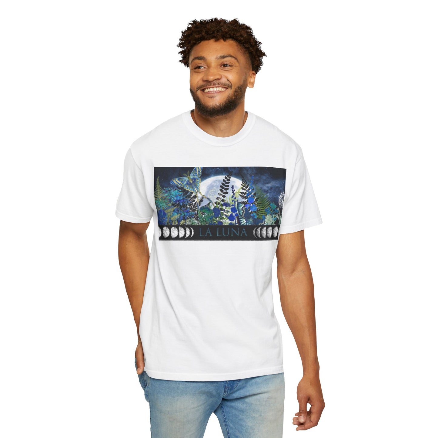 Unisex Heavy Cotton Tee:  "La Luna" [Banner/Panel]