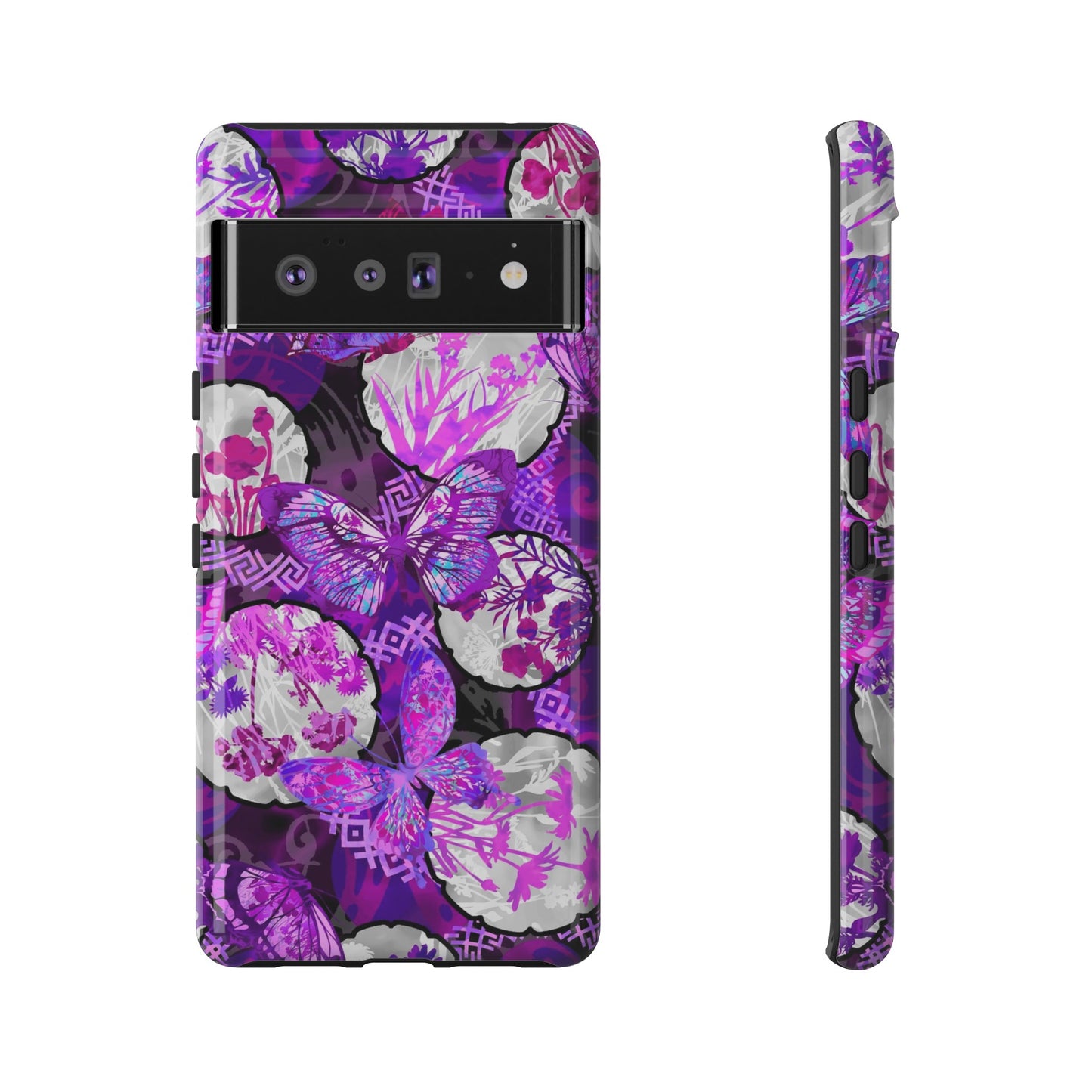 Google Pixel Tough Case-Phone Case: Dreamscapes [Bright Purple Butterflies]