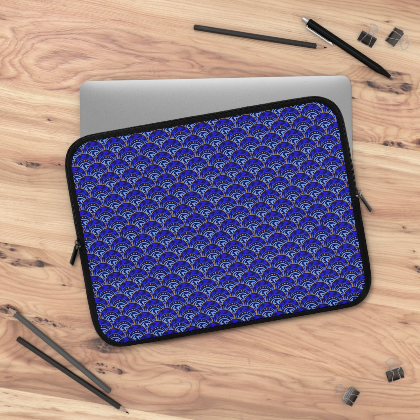 Laptop Sleeve :  Celestial [Blue/Gold-Scallops]