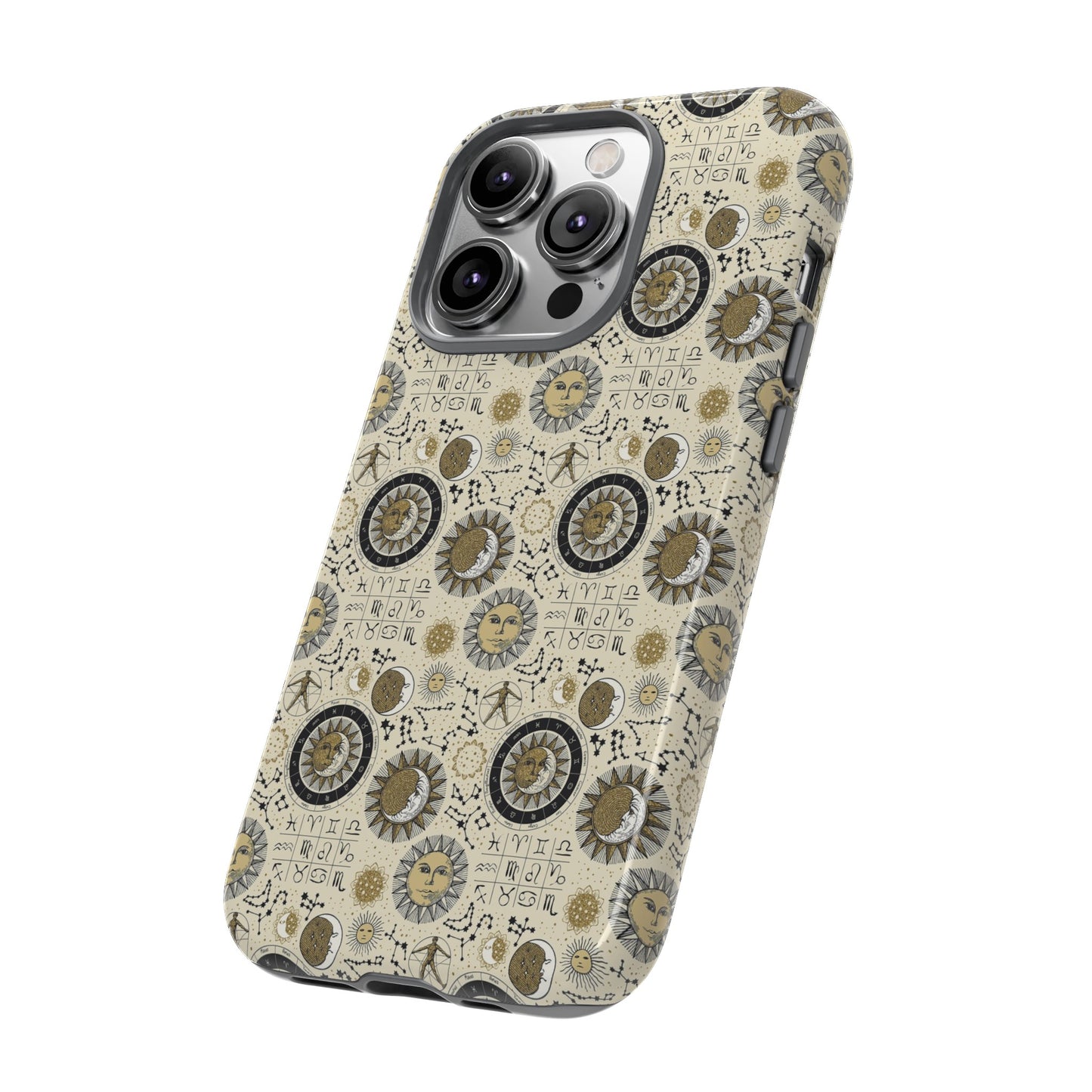 Apple I-Phone 14 (Series)-Tough Case-Phone Case: The Sun, The Moon, And The Stars [Zodiac Symbols]