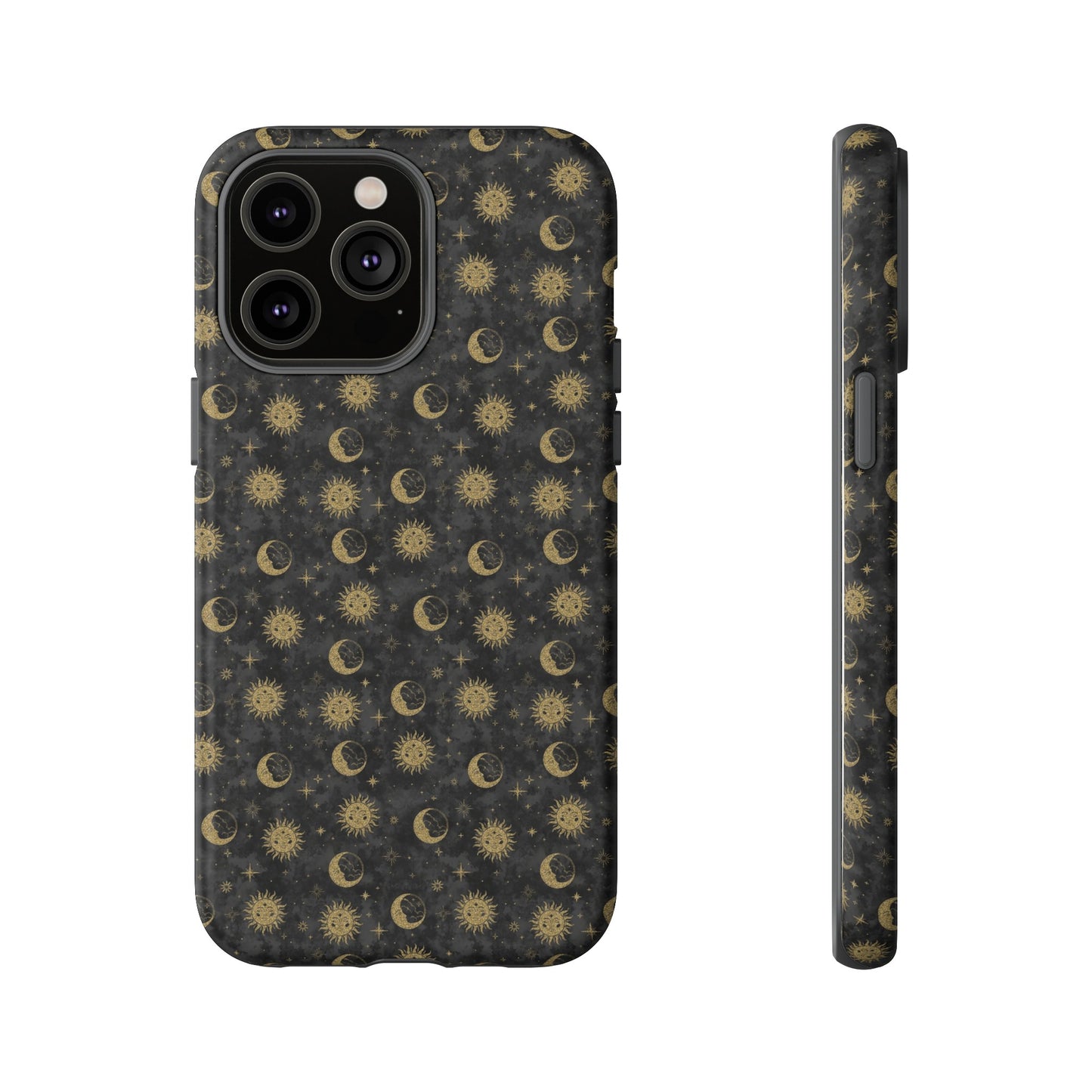 Apple I-Phone 14 (Series)-Tough Case-Phone Case: The Sun, The Moon, And The Stars [Gold Suns, Smiling Moons]