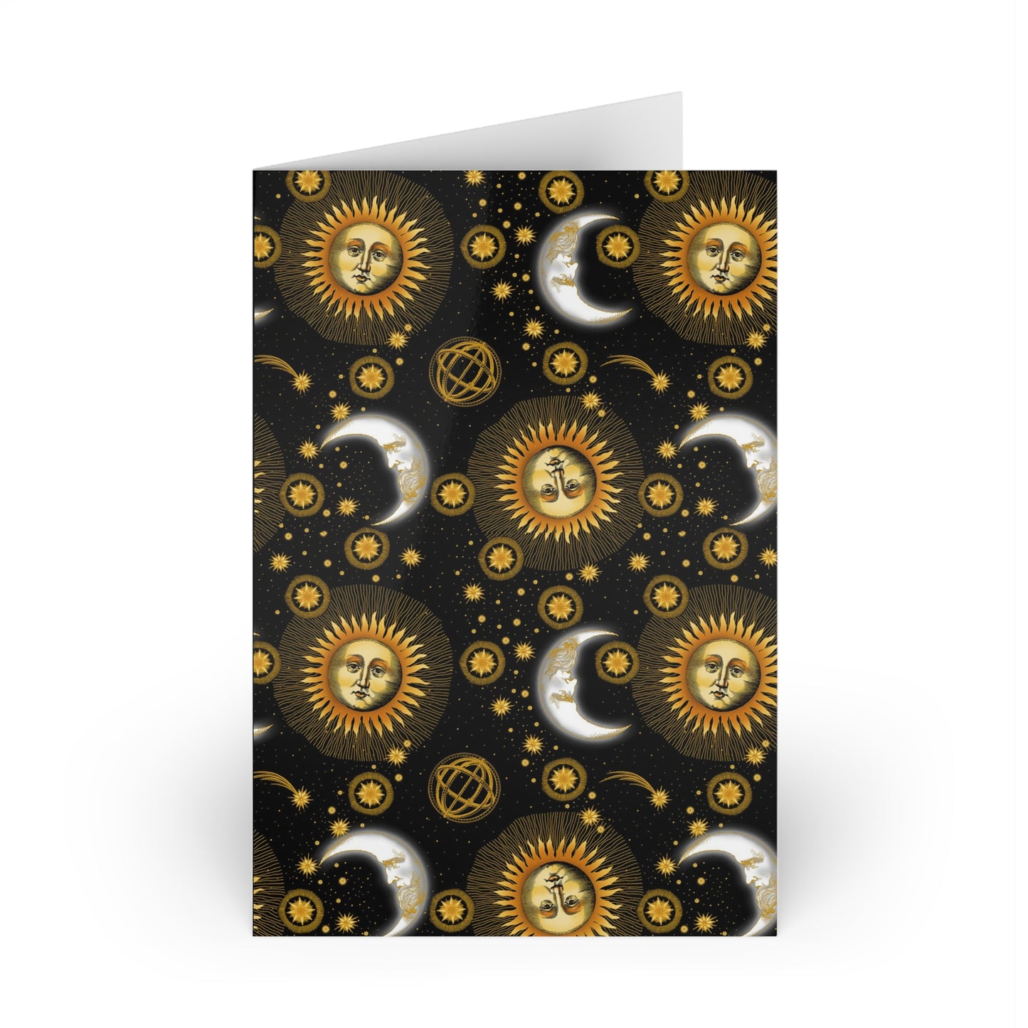 NOTE CARDS: CELESTIAL [Suns and Moons-Black]