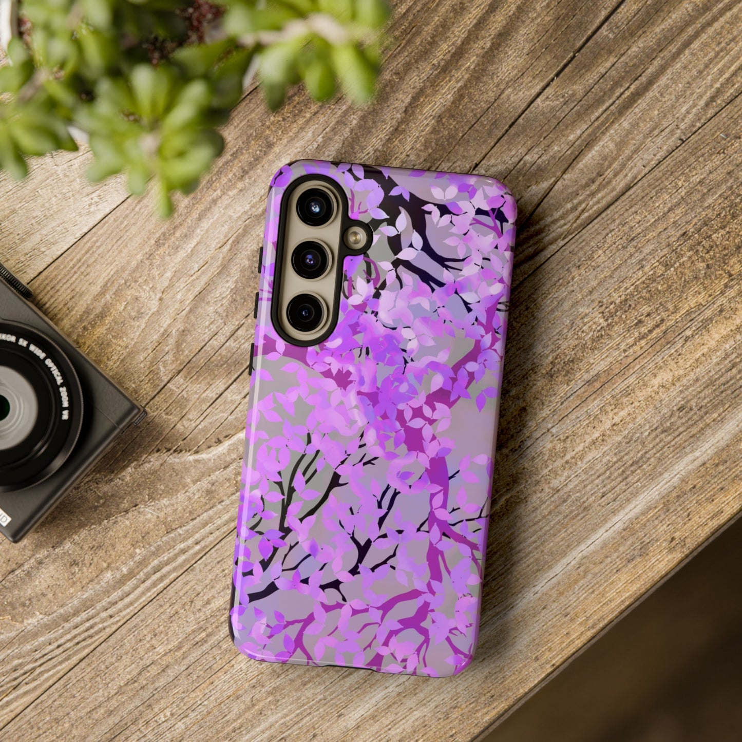 Samsung Galaxy Series Tough Case-Phone Case: Dreamscapes [Purple Leaves]
