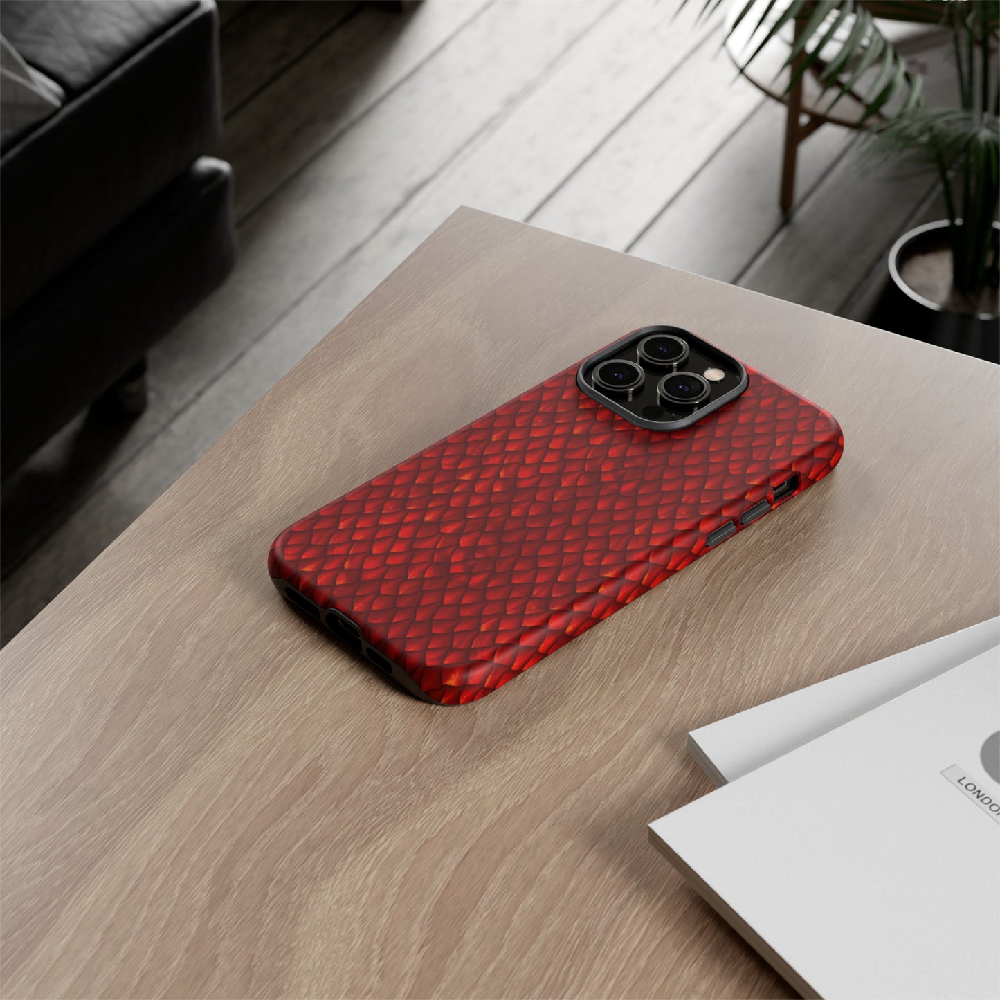 Apple I-Phone 14 (Series) Tough Case-Phone Case: Dragon [Red Scales]