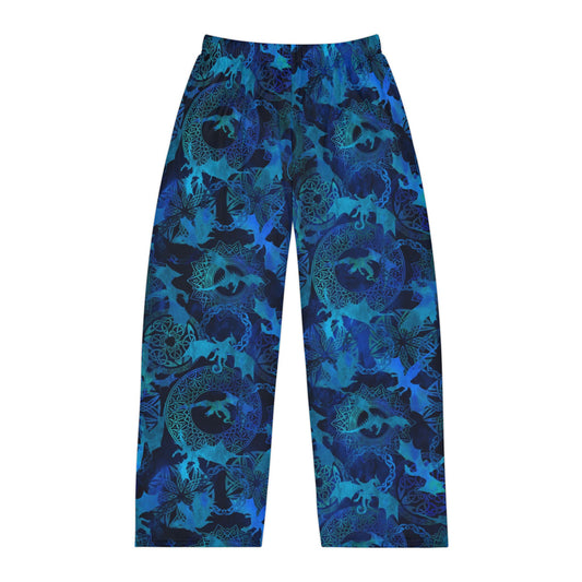 Blue Ocean Skull Print Pajama Pants